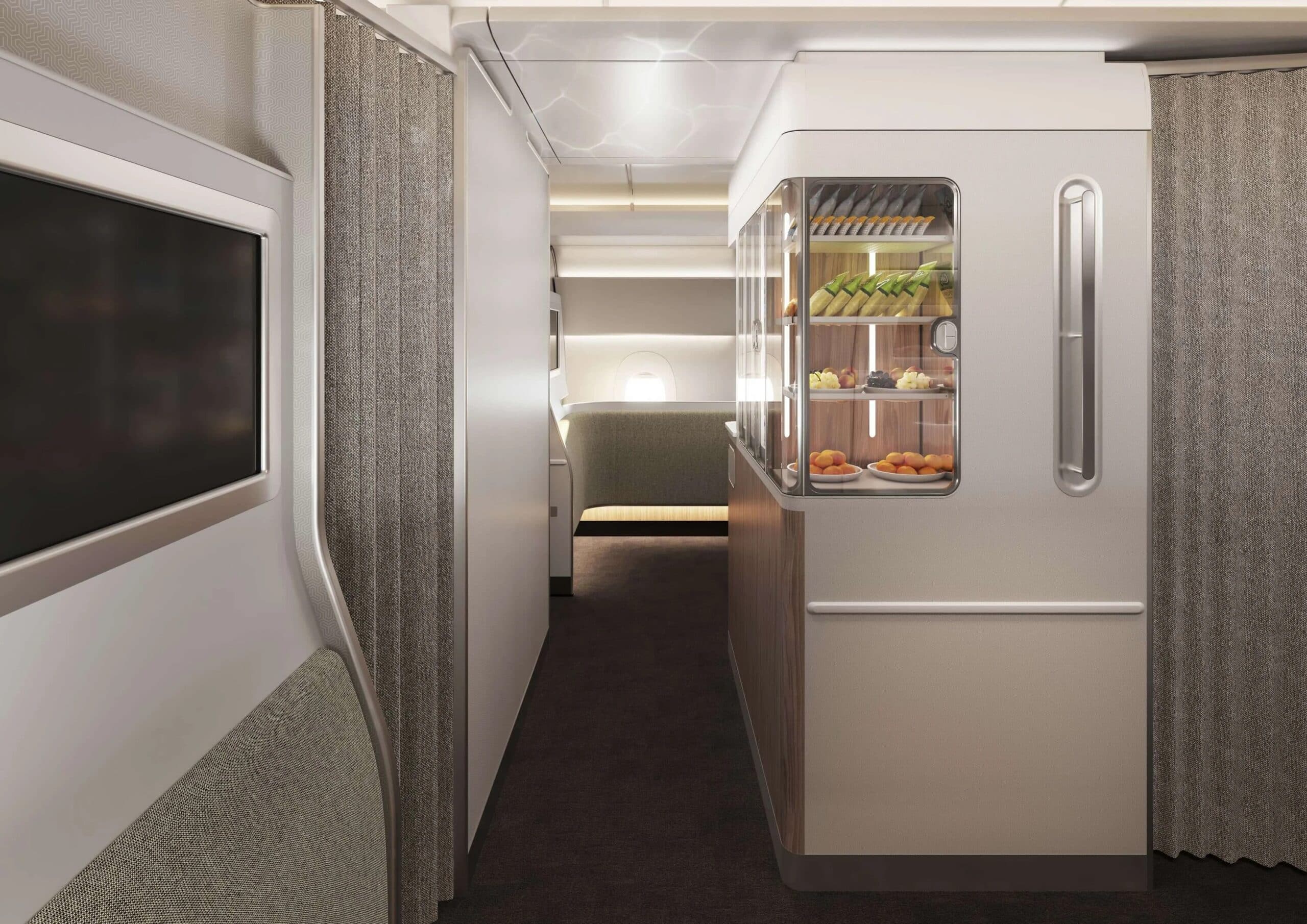 Proposed Wellbeing Zone on Qantas Airbus A350.