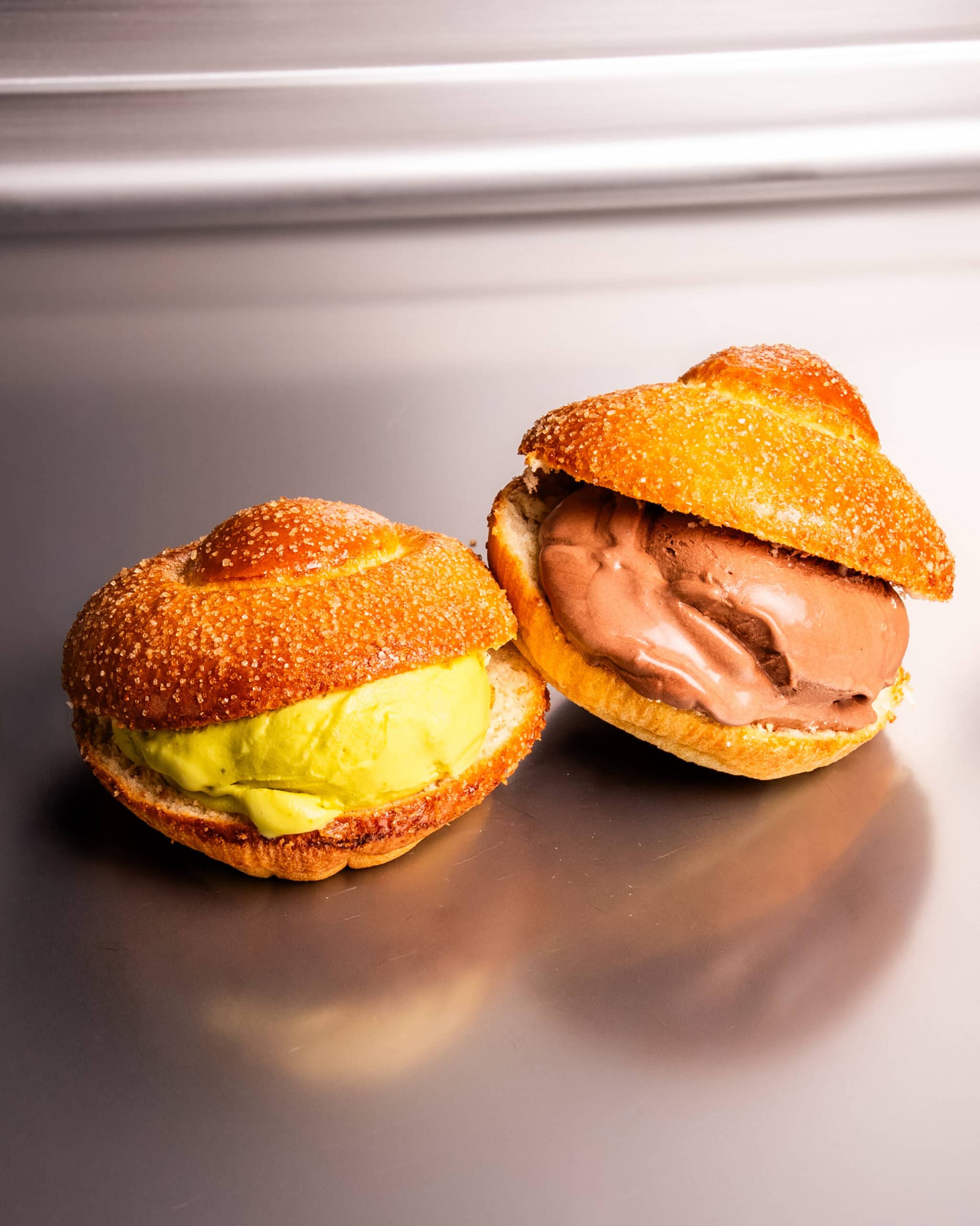 A Shadow Baking brioche pastry with Messina gelato.
