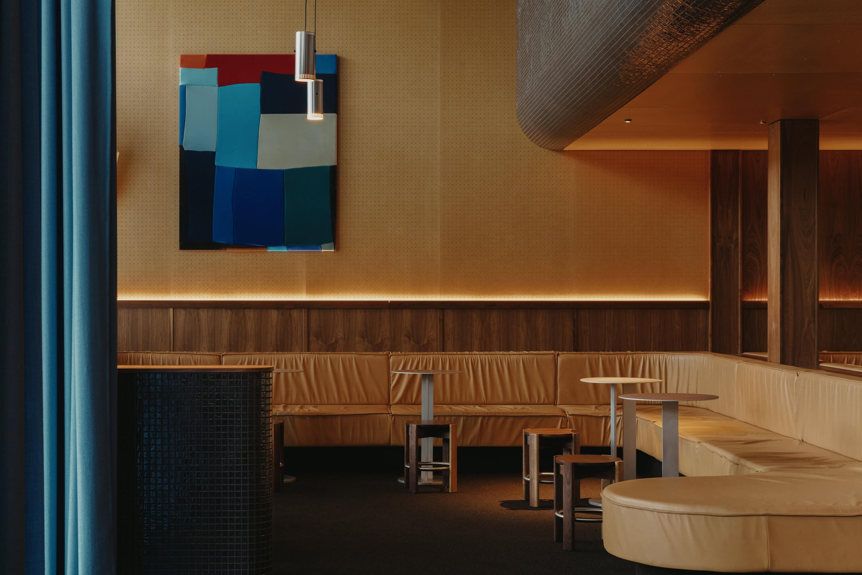 Interior design details of Honeydripper bar in Adelaide.