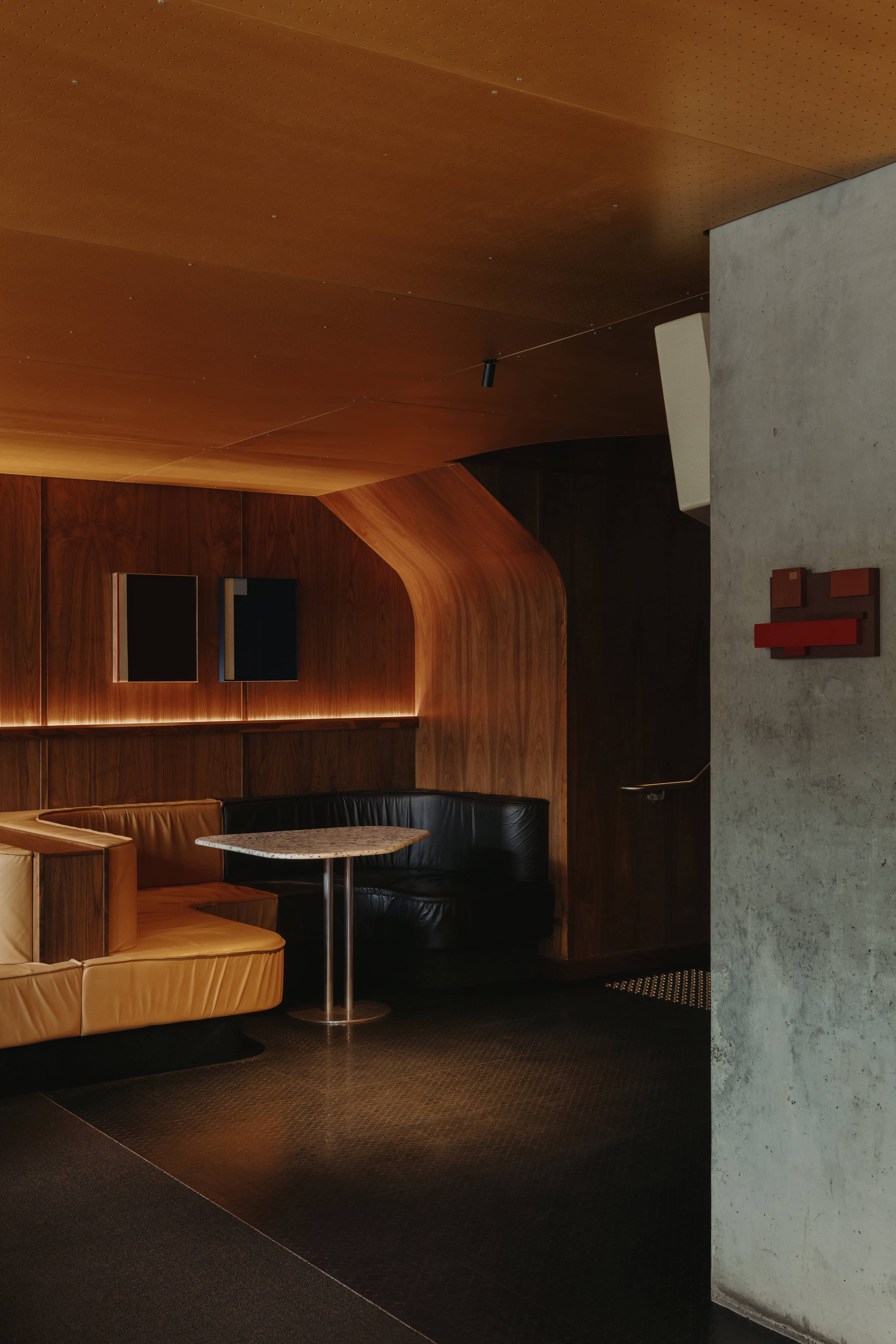 Interior design details of Honeydripper bar in Adelaide.