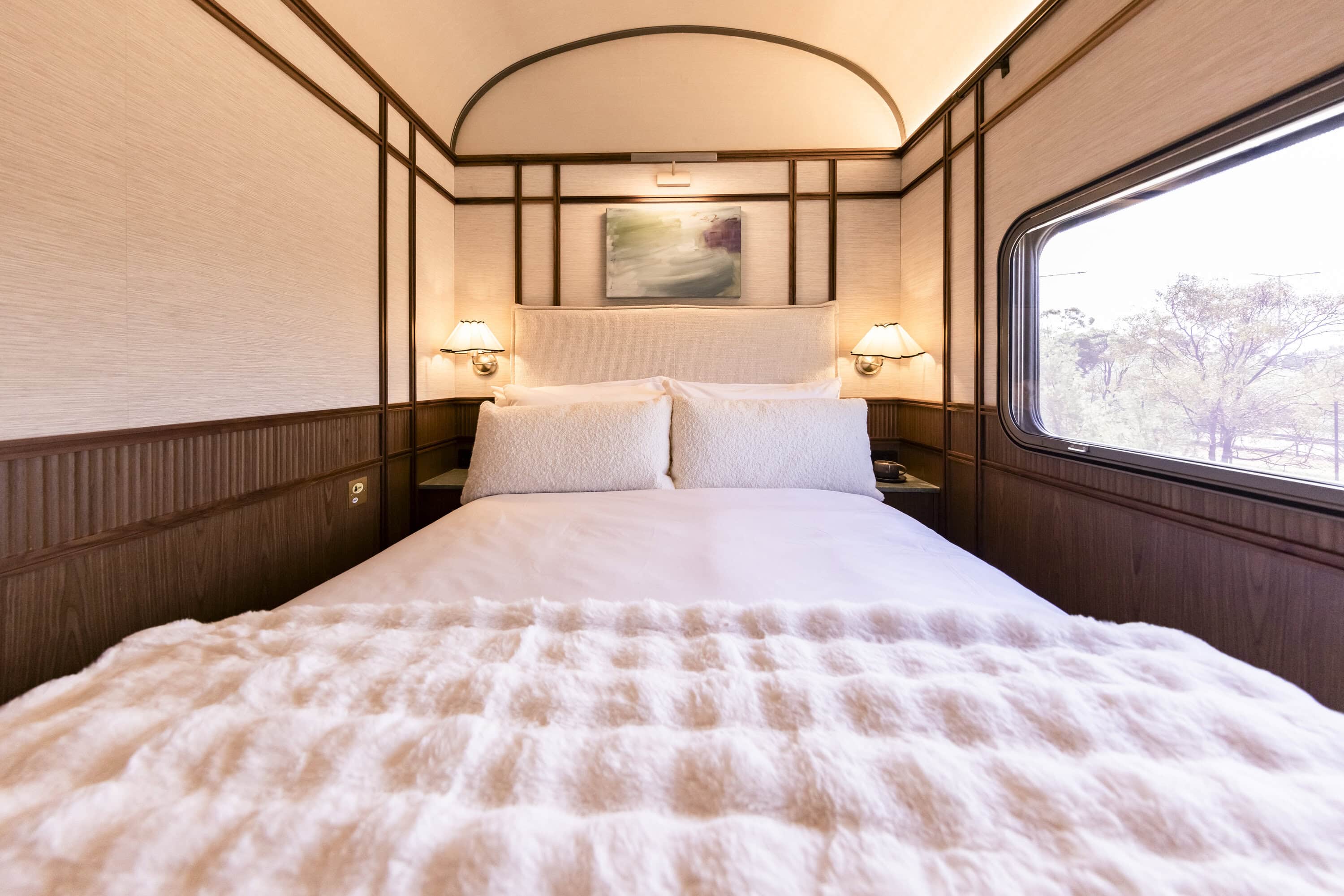 Interior shot of Journey Beyond's Aurora bedroom suite.