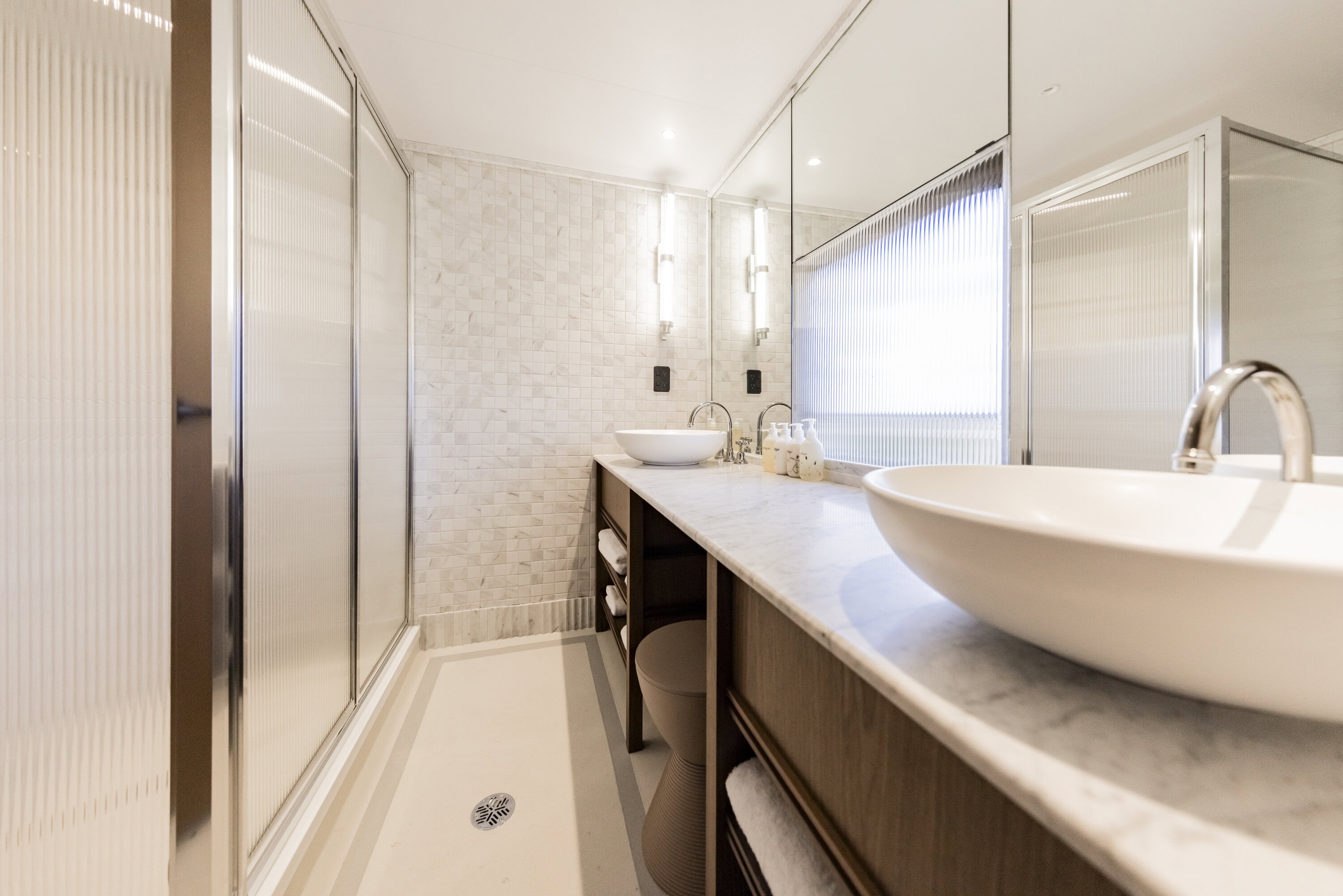 Interior shot of Journey Beyond's Australis suite bathroom.