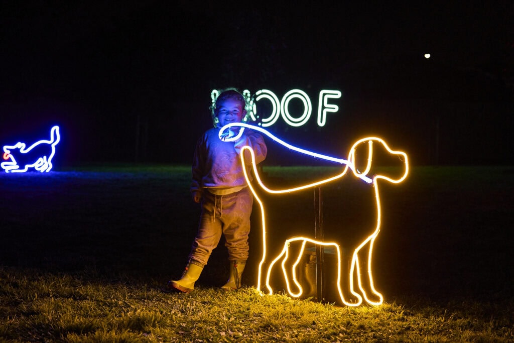 Neon Dog Park by Carla O'Brien as part of Illuminate Adelaide 2026.