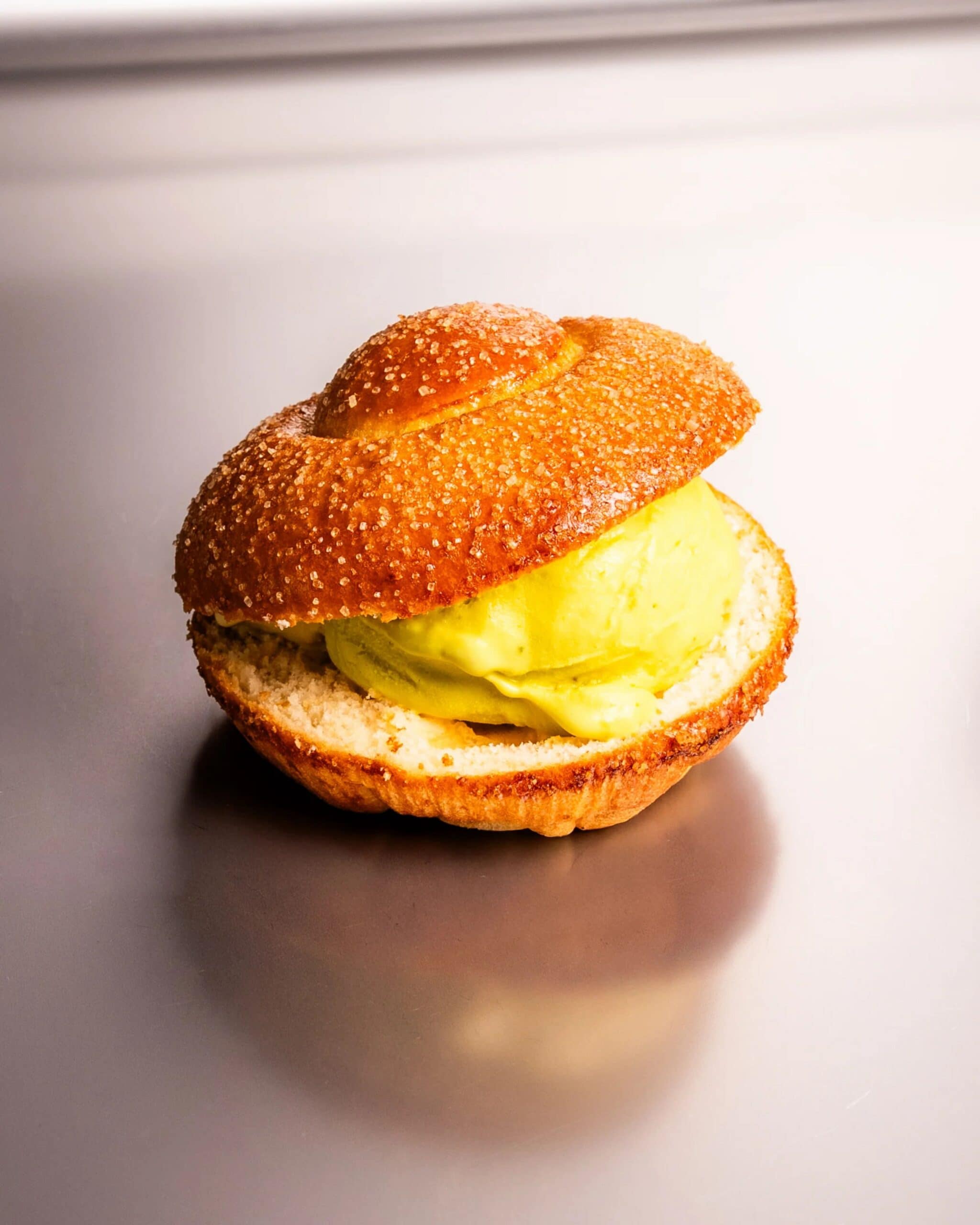 A Shadow Baking brioche pastry with Messina gelato.