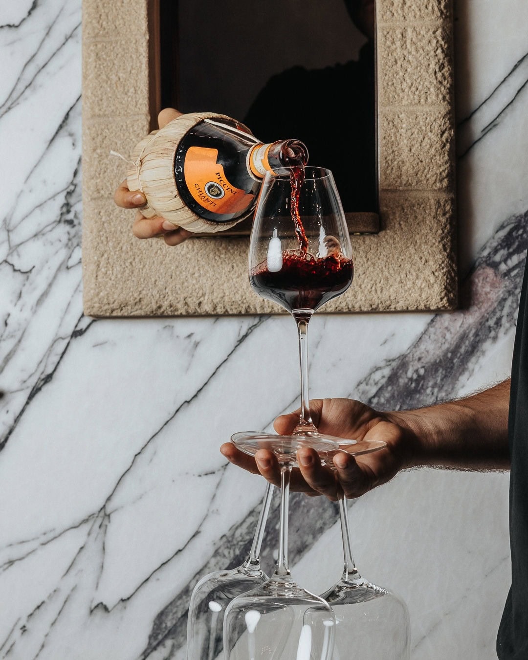Chianti wine being poured into glass at I Love Florence Sydney CBD
