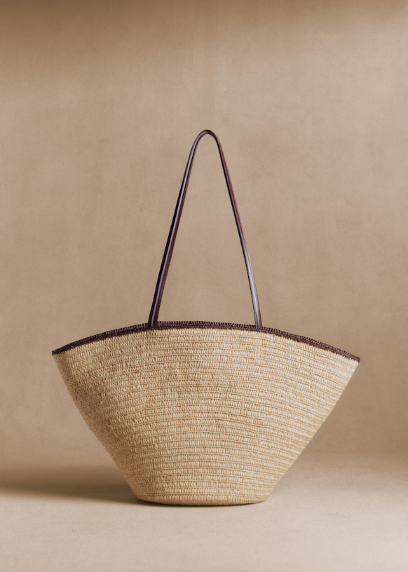 Sezane Maia Raffia Basket Bag