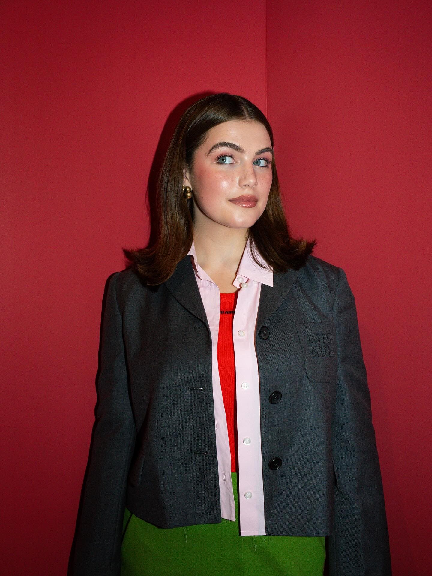 Ella Bright wearing Mejuri Gia Drop Earrings at Prime Video Obsessed Fest press event