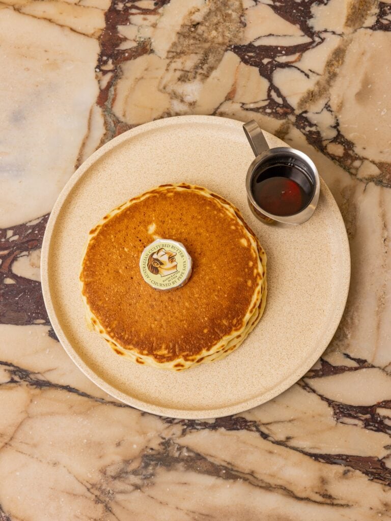 Pancakes with burnt butter maple syrup and mascarpone at Sabah Kitchen Sydney