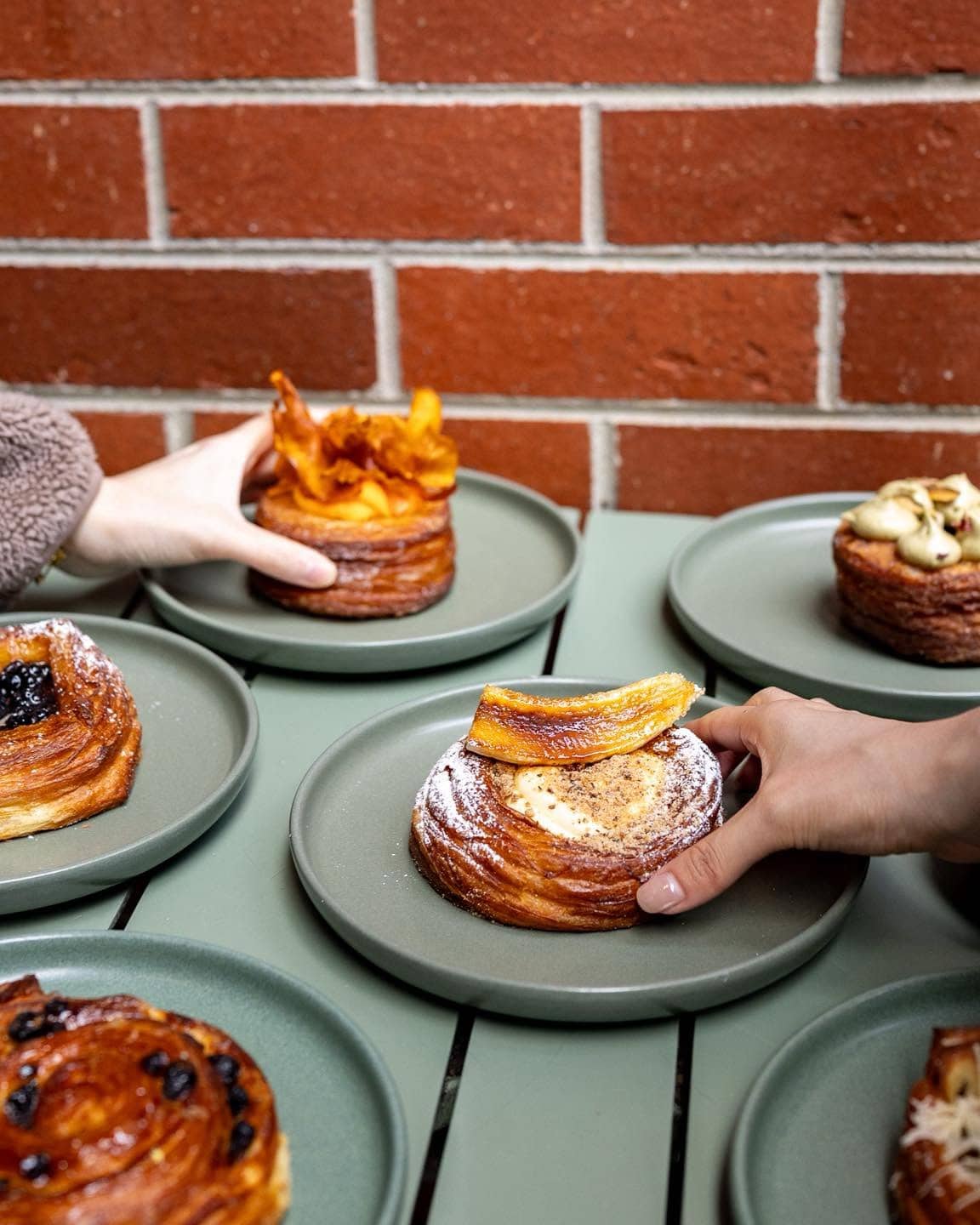 Selection of fruit danishes and laminated pastries at Publique Bakery, Melbourne.