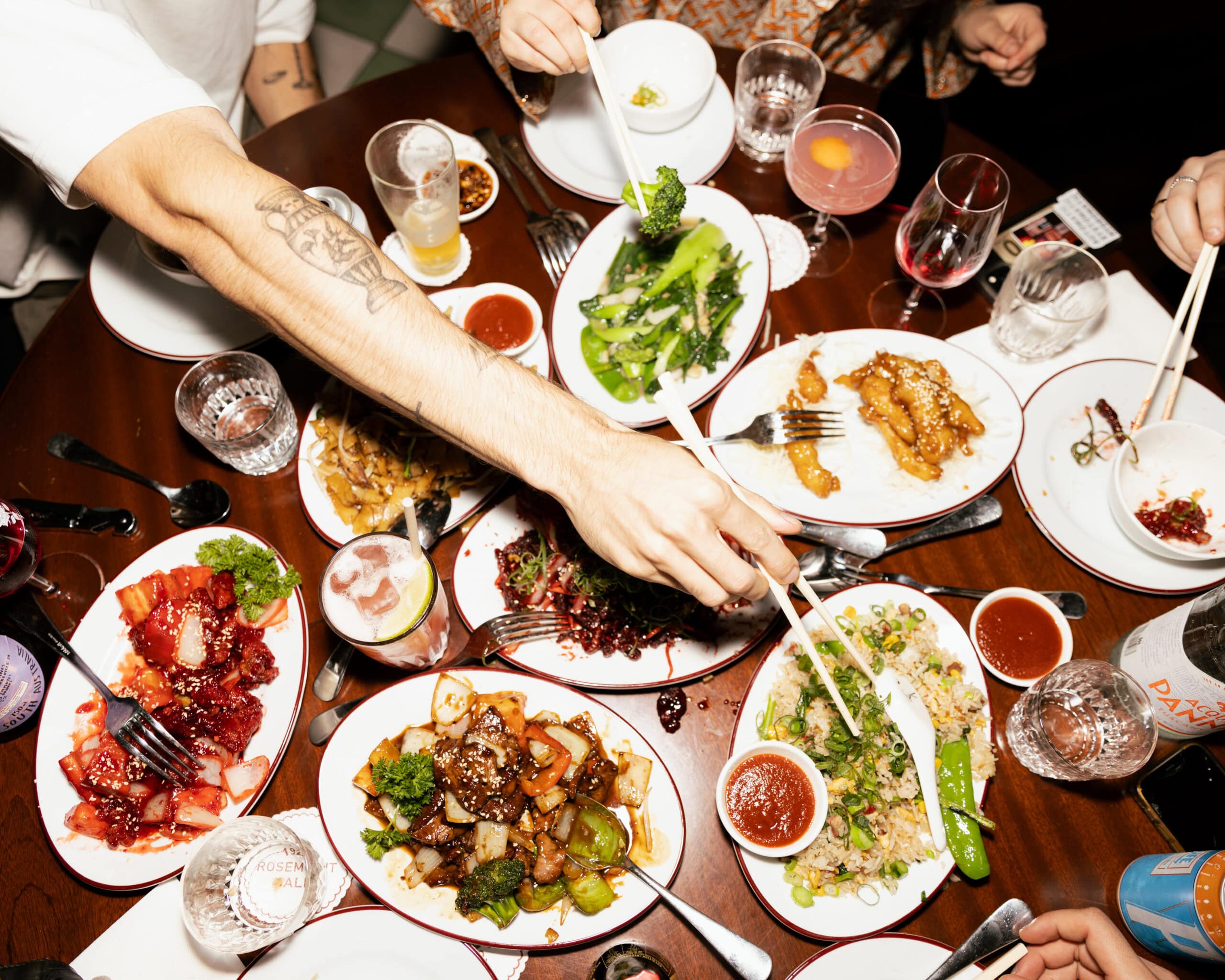 Food flatlay at Rosemont Hall in Adelaide.