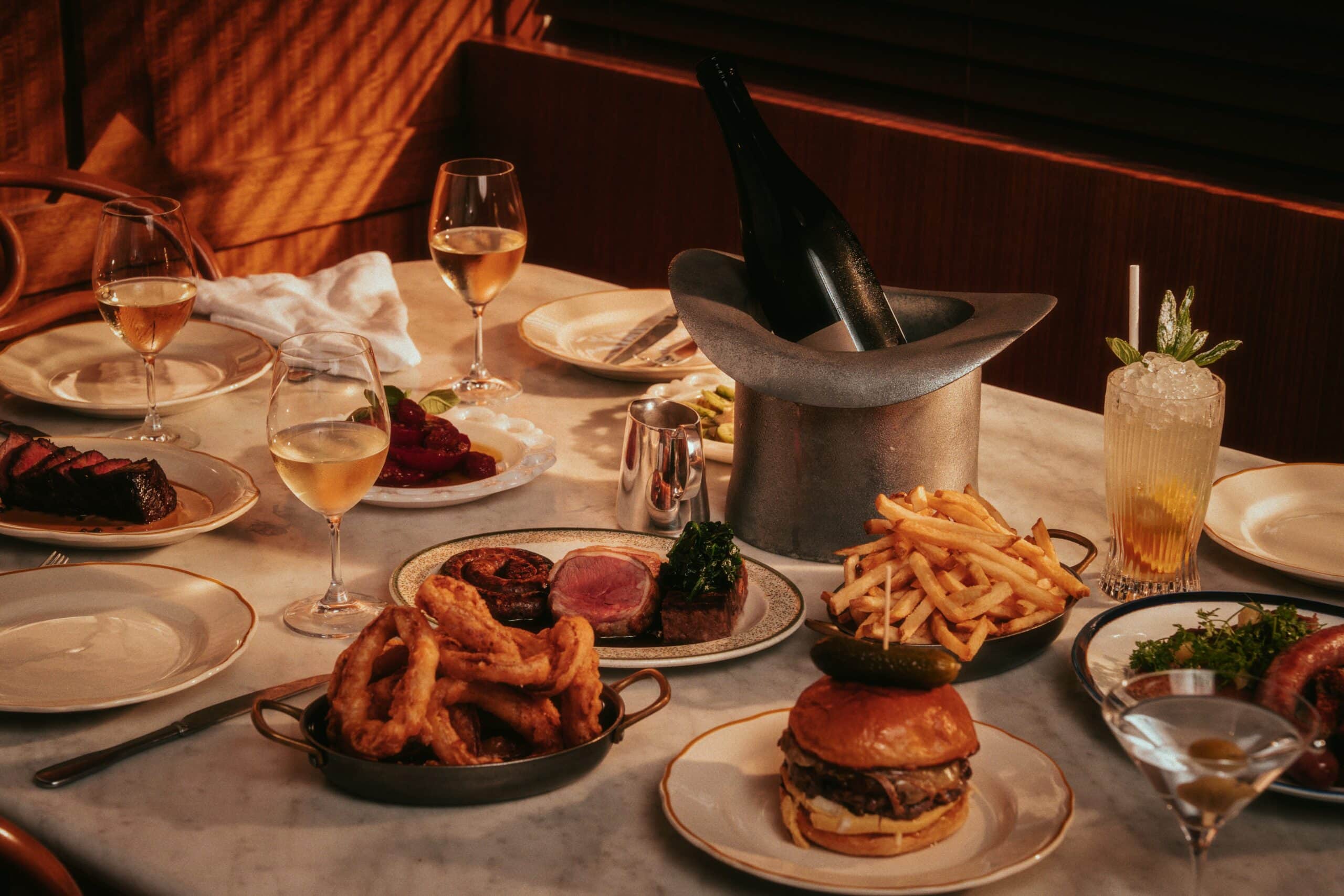 Steak and burger spread at Joe's Tavern Newtown Sydney