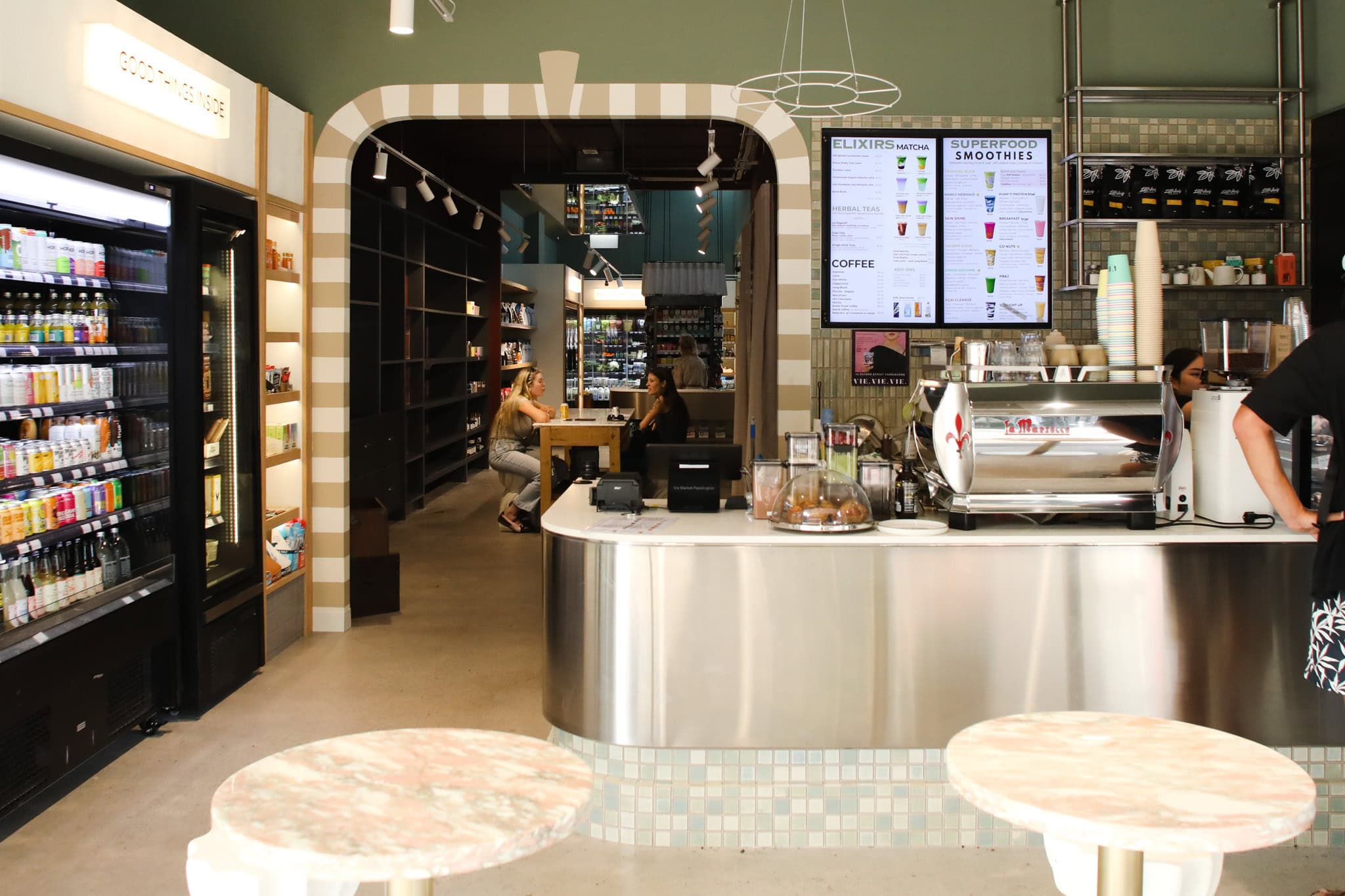 Store interior at VIE Market and Wellness Bar Paddington Sydney