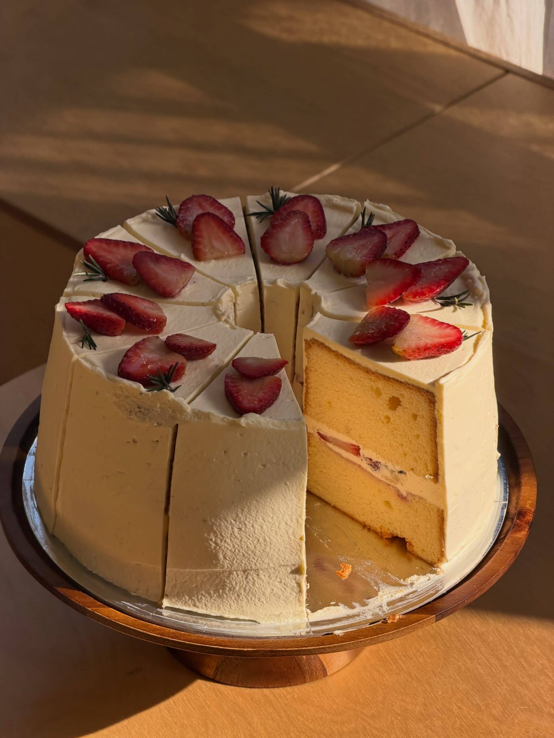 Strawberry chiffon cake at Khanom House Chippendale Sydney