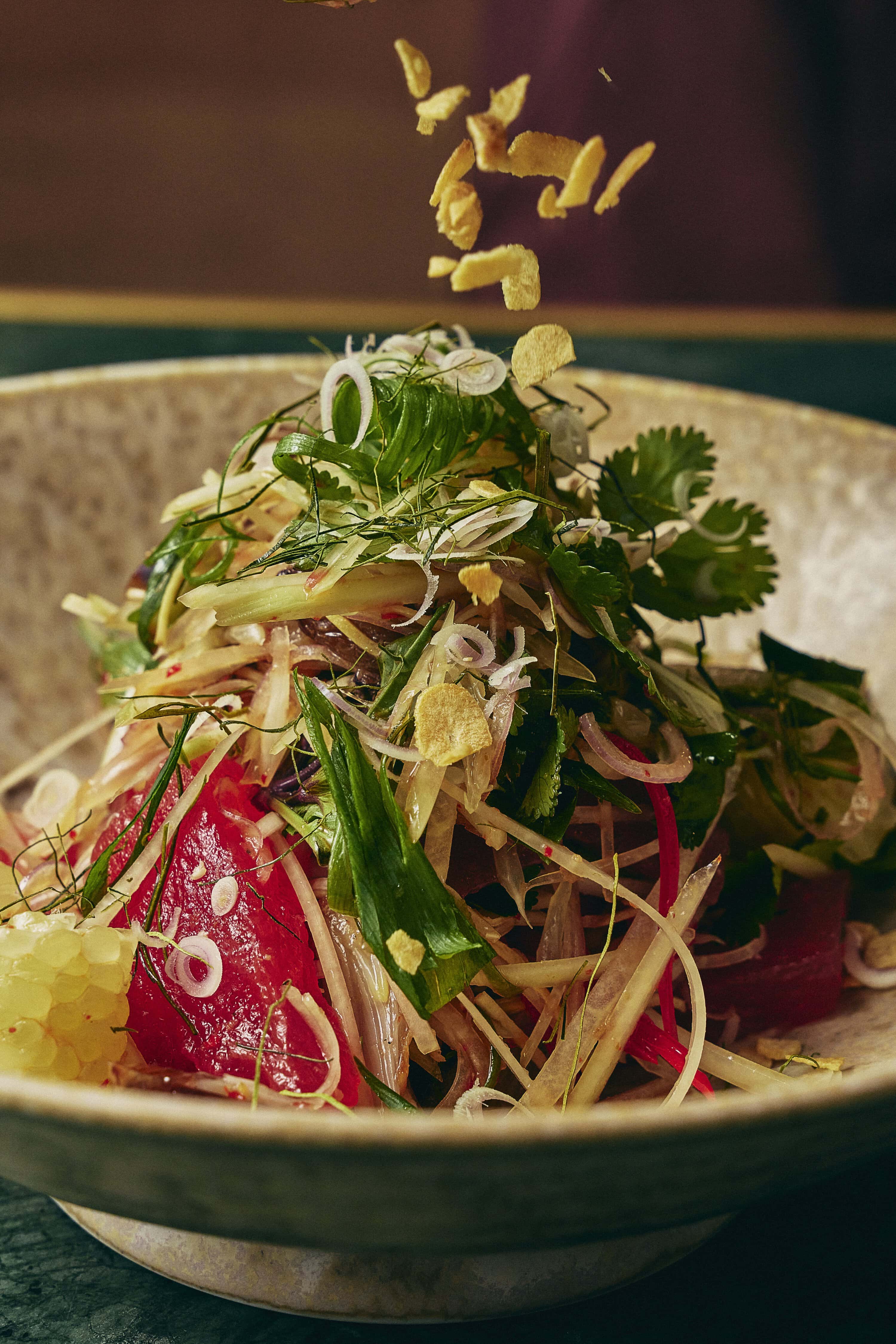 Tuna salad with fresh herbs and shallots at East Pavilion Shoal Bay NSW
