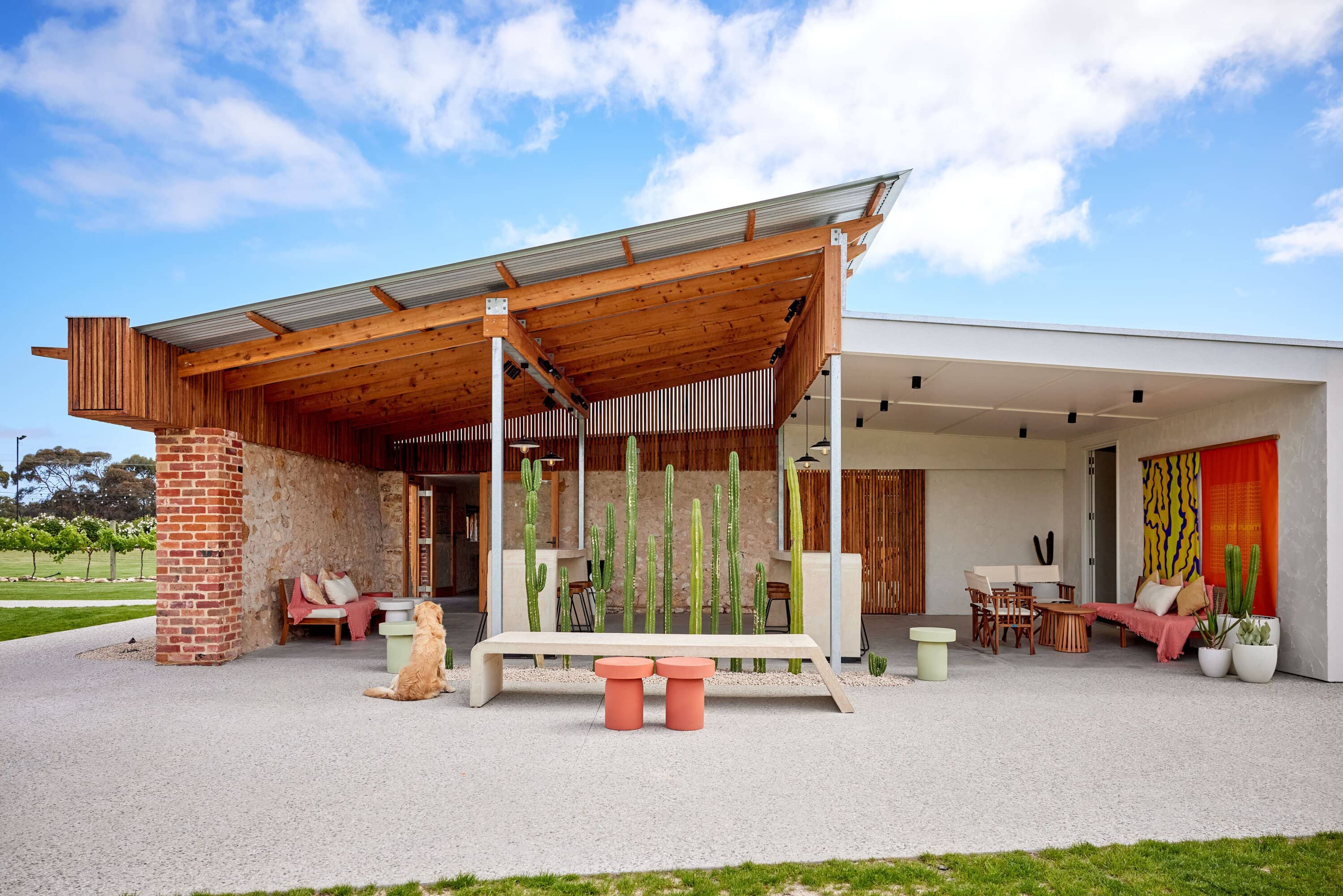 Exterior of Home of Plenty cellar door in Currency Creek, South Australia.