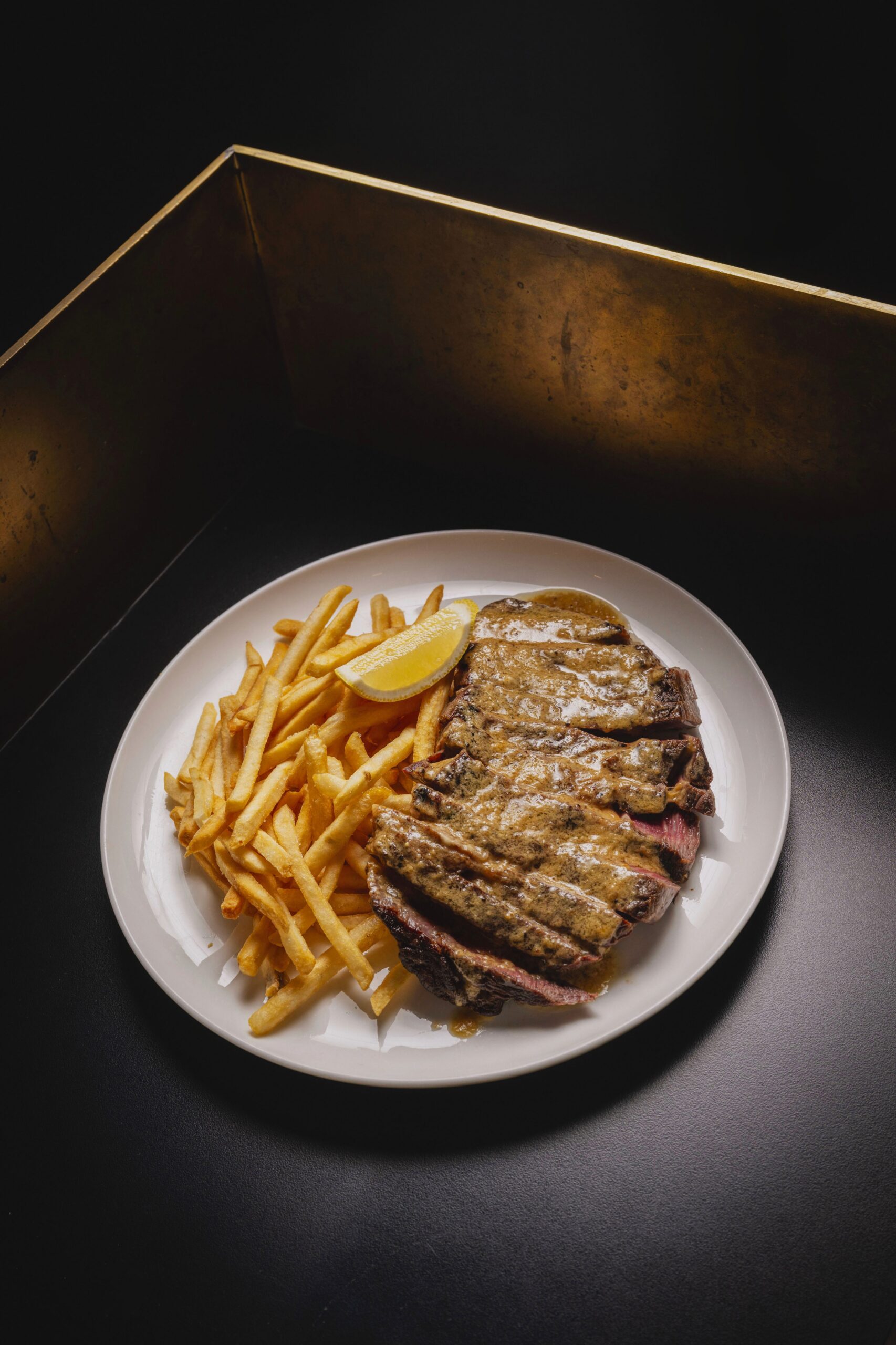 20 Chapel Blackmore Wagyu eye of round steak frites with black pepper and curry leaf sauce Marrickville Sydney