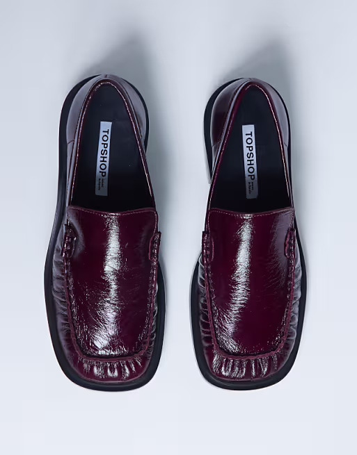 Topshop Clover Real Leather Loafers 