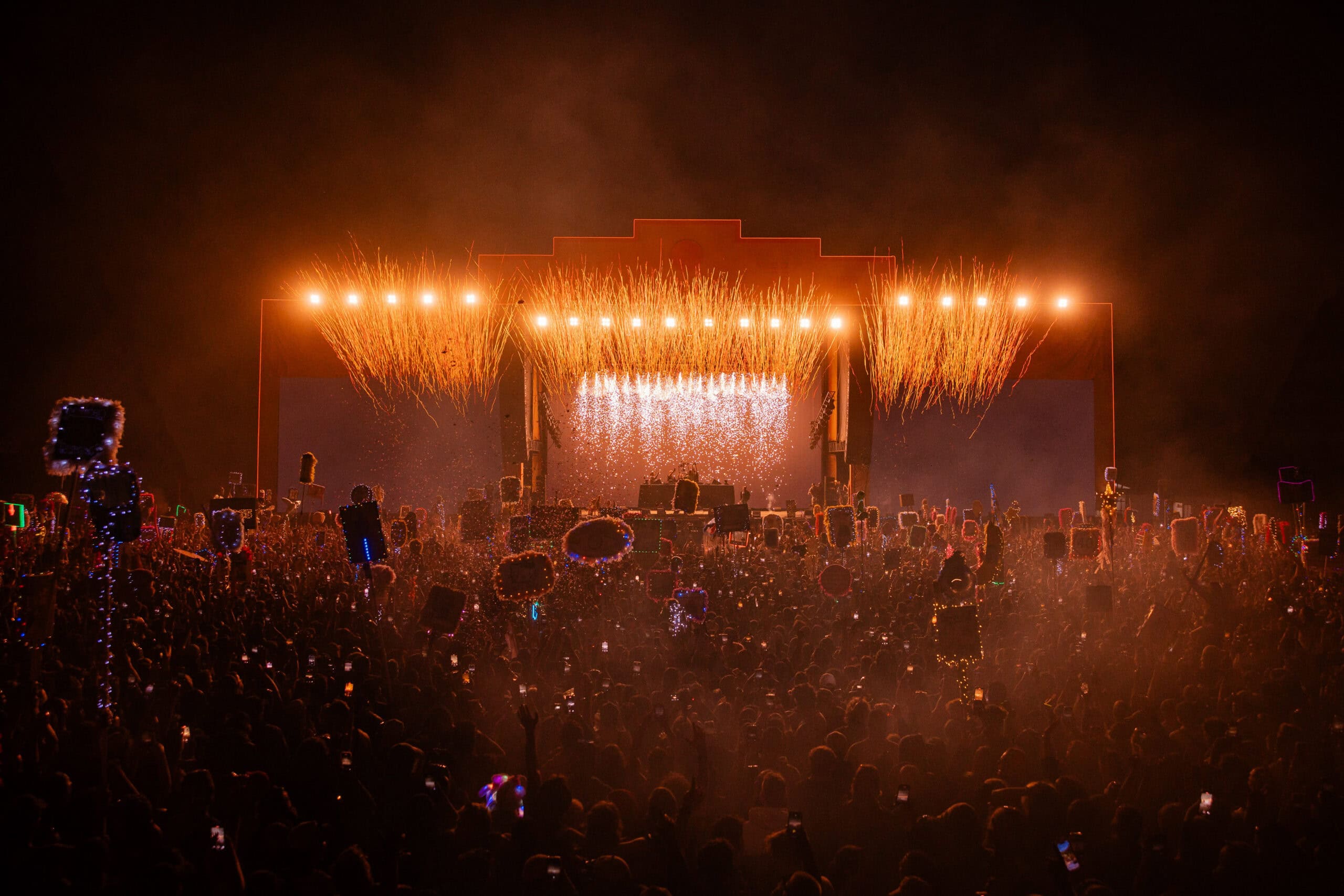 aerial view of Beyond The Valley Festival on New Years Eve