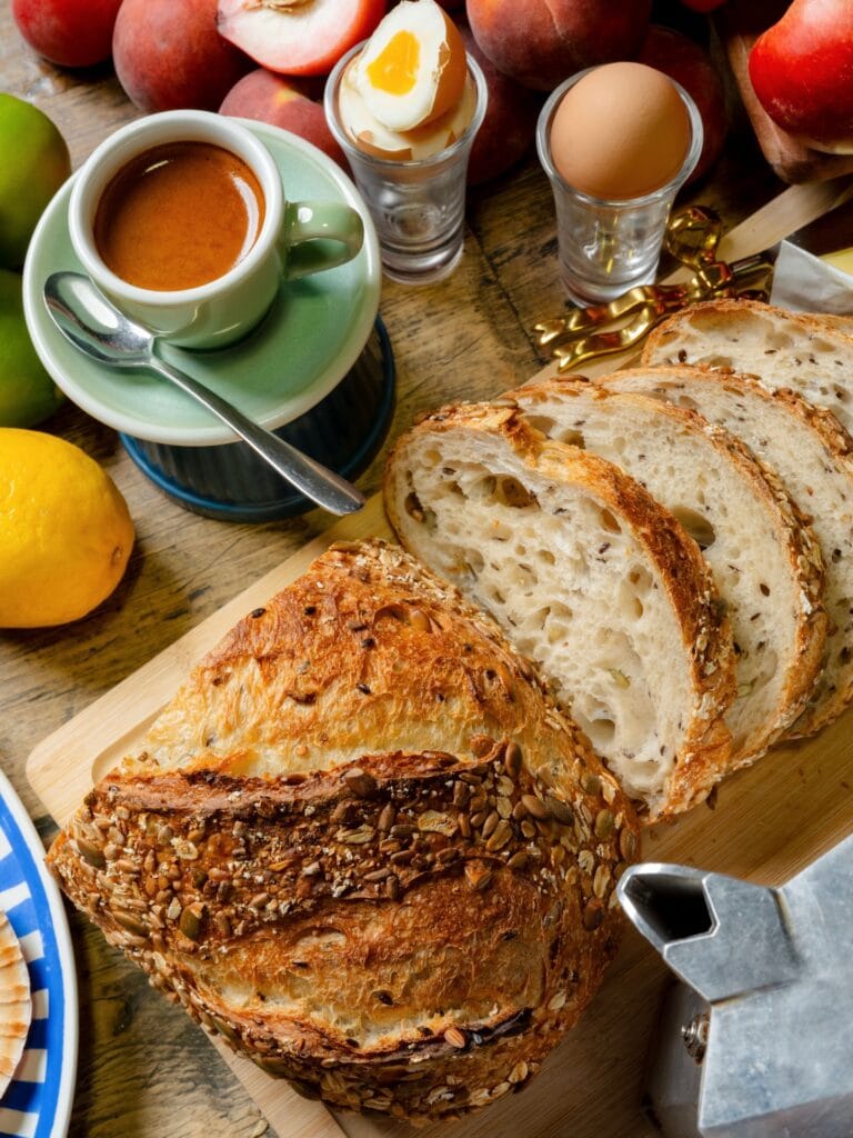 Sourdough loaf with breakfast spread from Adelaide's Finest Supermarkets.