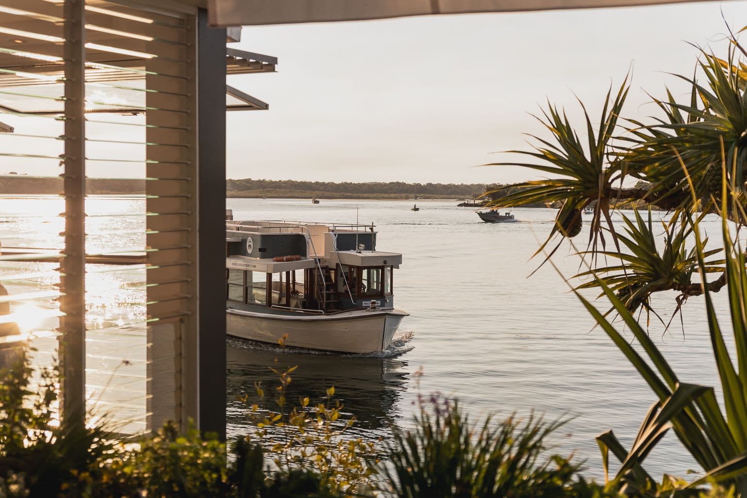 Noosa ferry at dusk