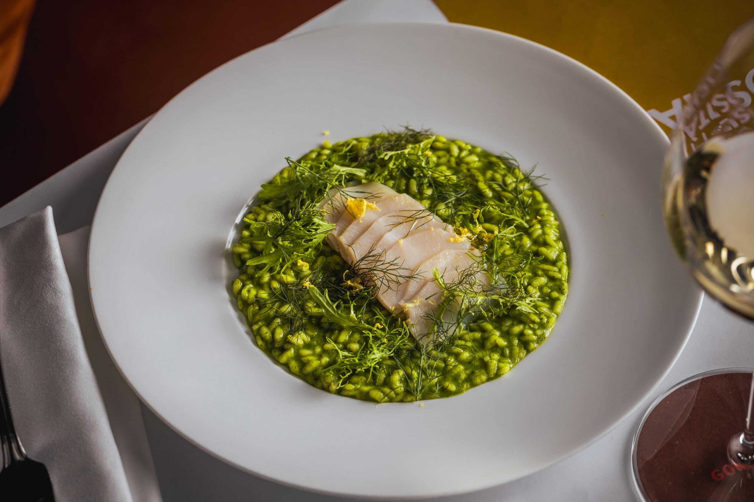 Green risotto at Ormeggio by Alessandro Pavoni