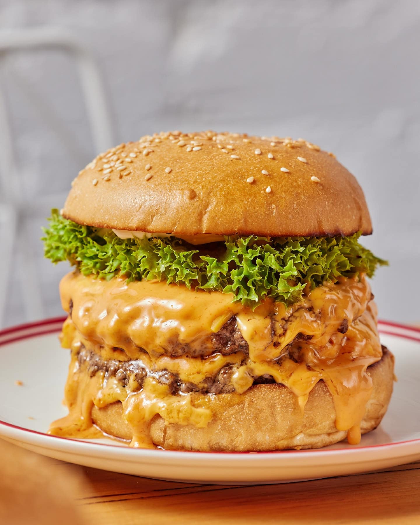 A cheeseburger at The Fish & Burger Co, Melbourne burger restaurant