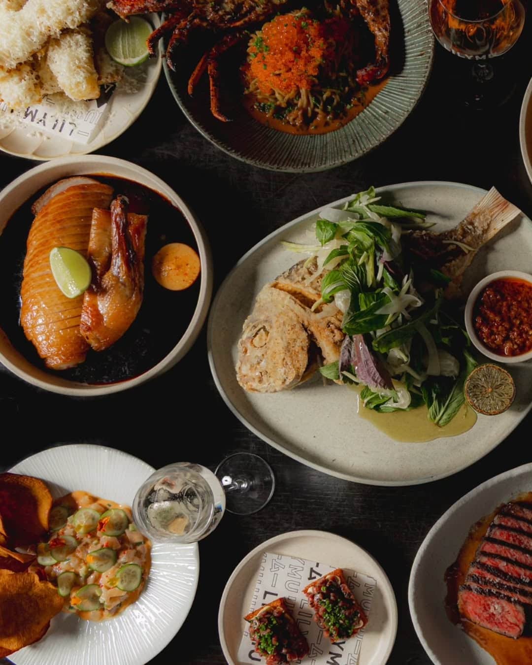 A spread of banquet dishes at Lilymu in Parramatta.