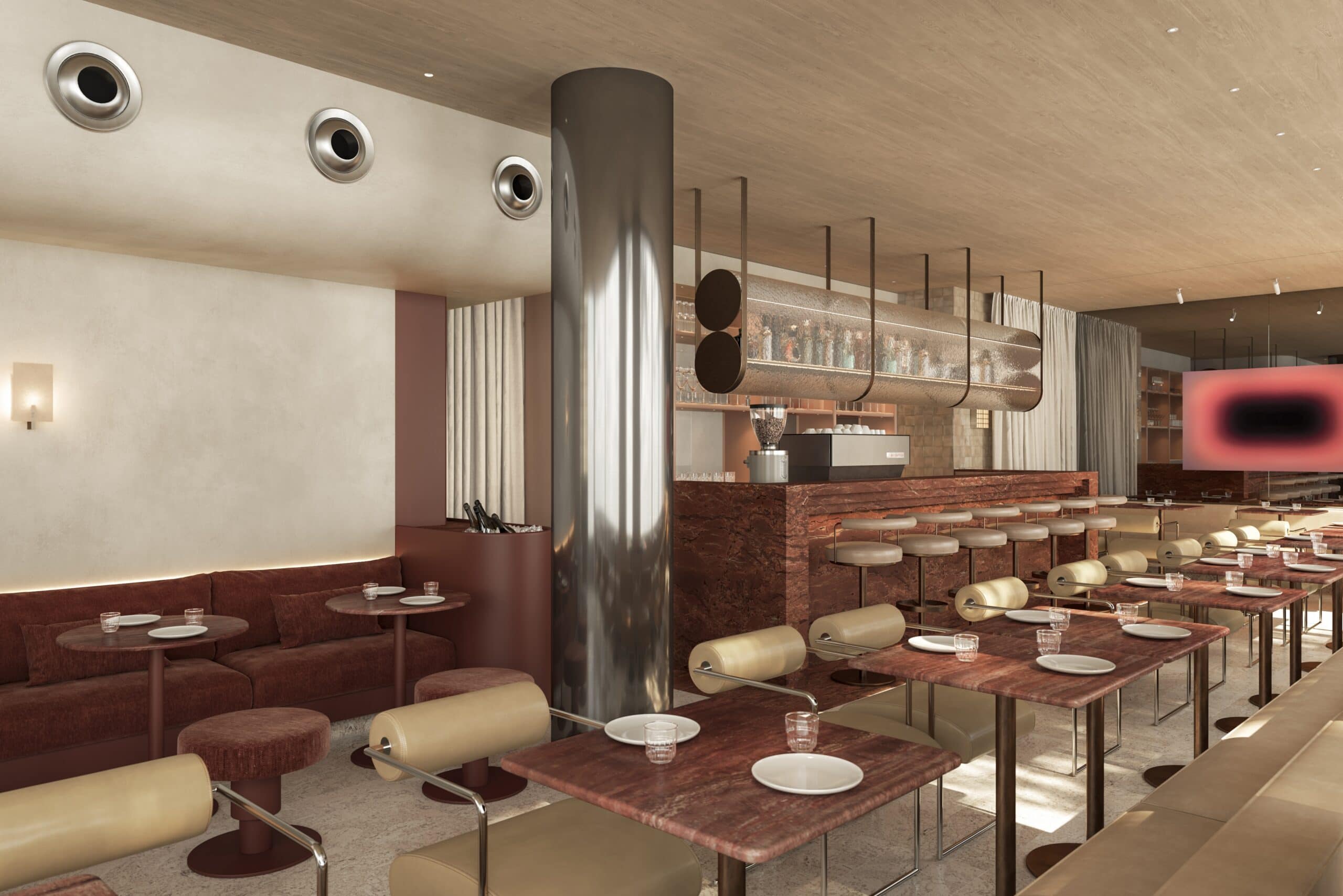 Dining room interior at Ruby's restaurant Sansara Double Bay Sydney