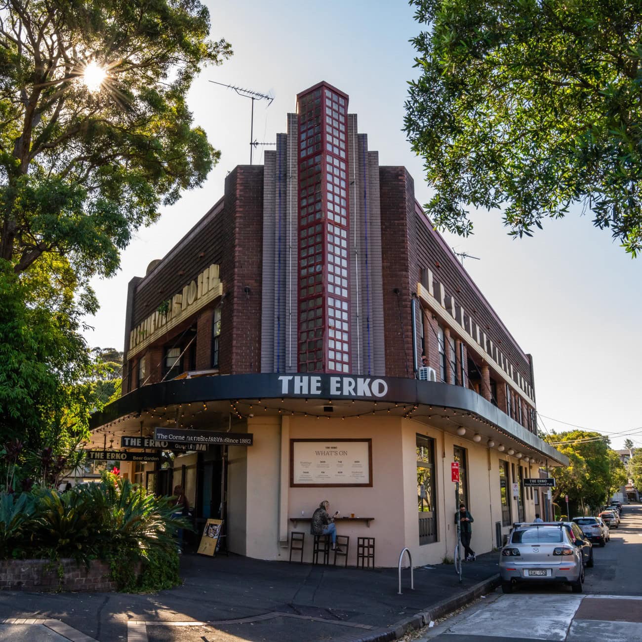 the art deco exterior of the erko in erskineville