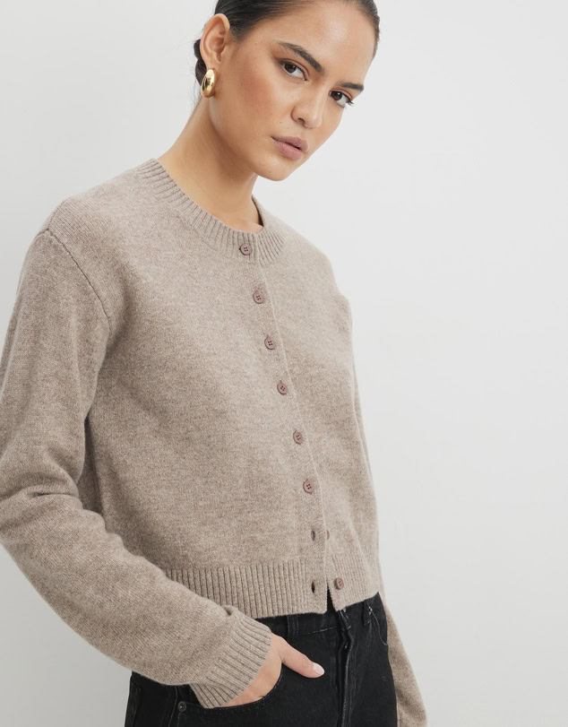 Aere Sadie Merino Wool Cardigan