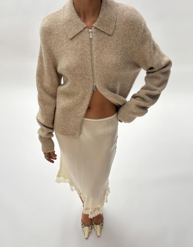 Minima Esenciales Joryn Alpaca Wool Zip Cardigan