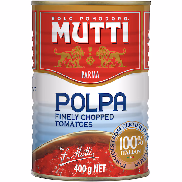 Mutti Polpa Finely Chopped Tomatoes Tomatoes 400g, $2.30