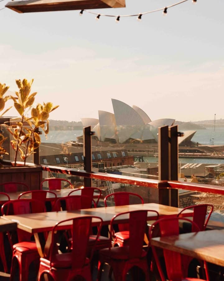 Tables overlooking the opera house at the rocks' the glenmore