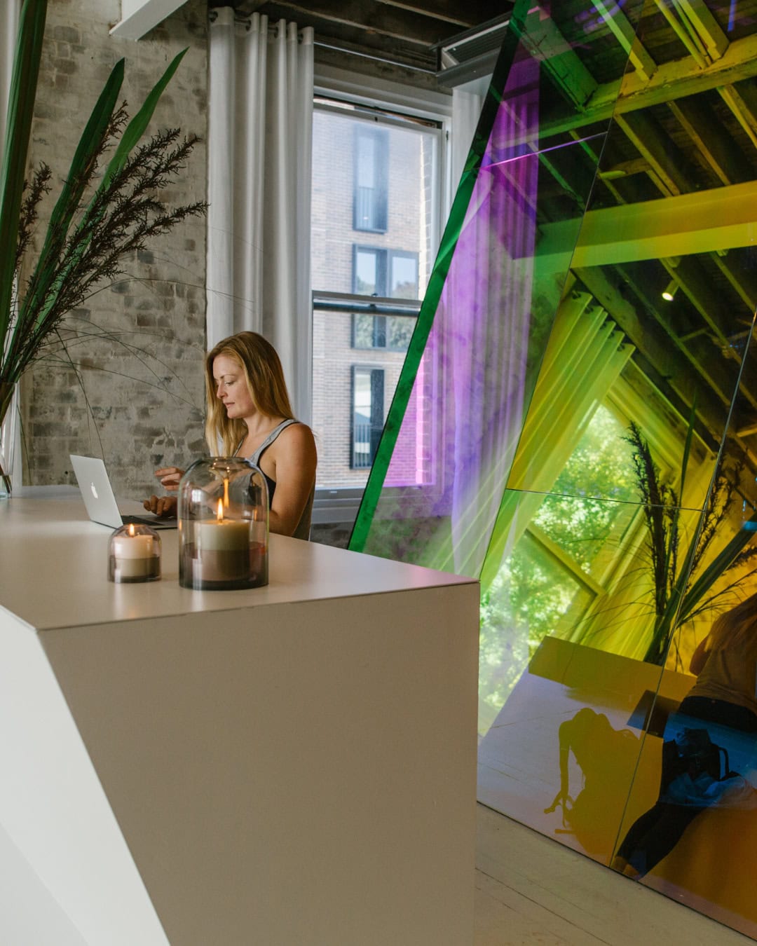 The sleek reception space at humming puppy in redfern.