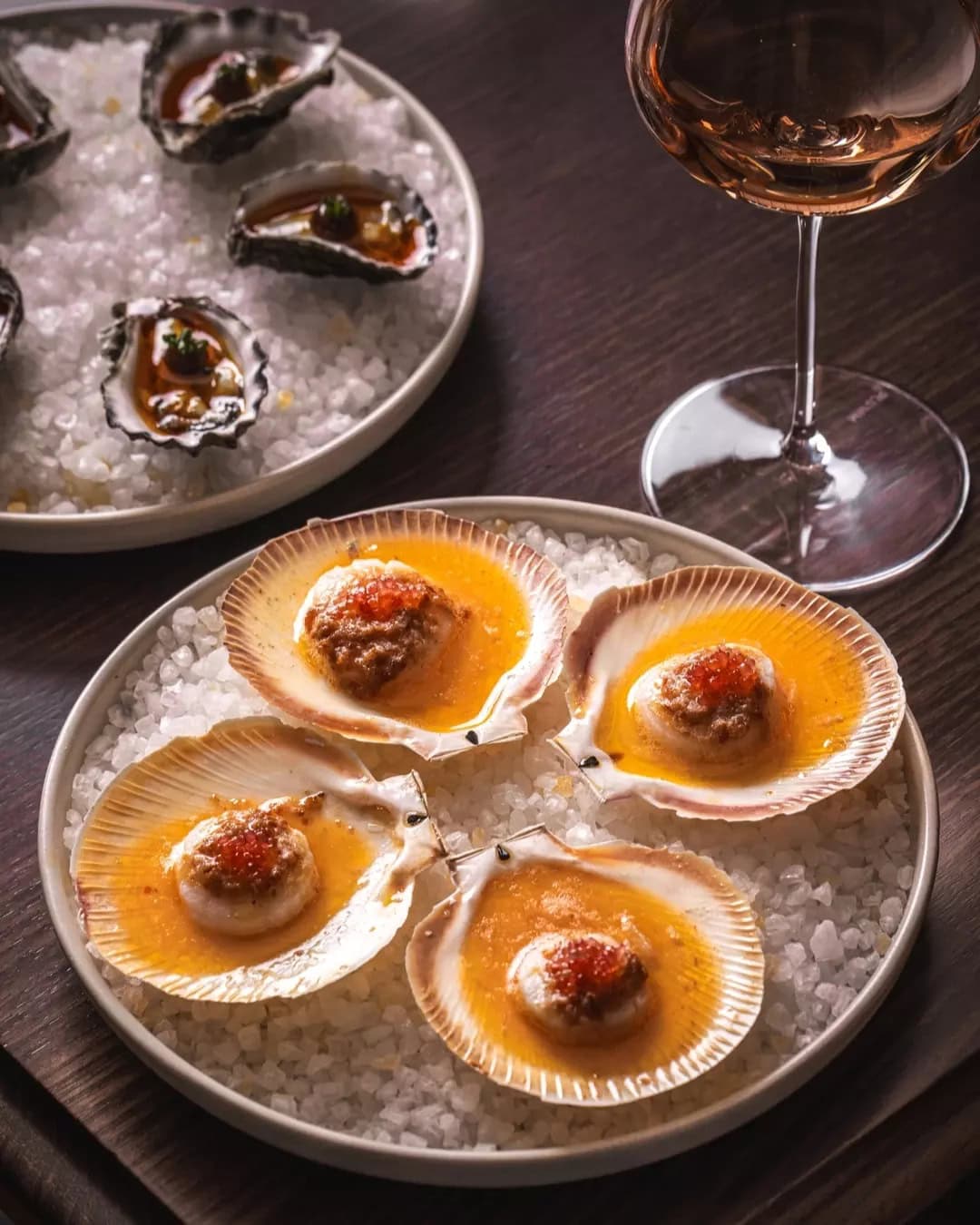 A plate or torched scallops from Follys in Cammeray.