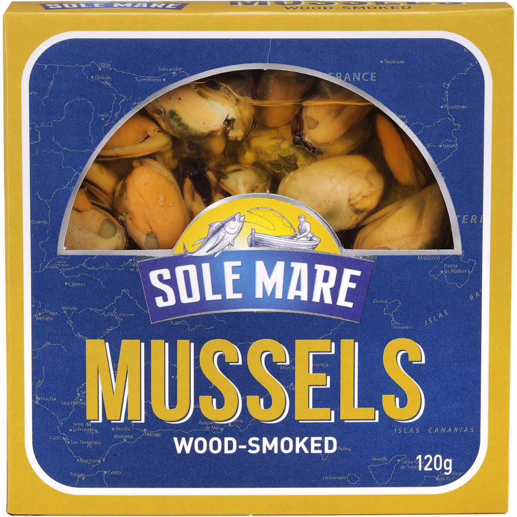 Sole Mare Wood Smoked Mussels 120g, $4.00