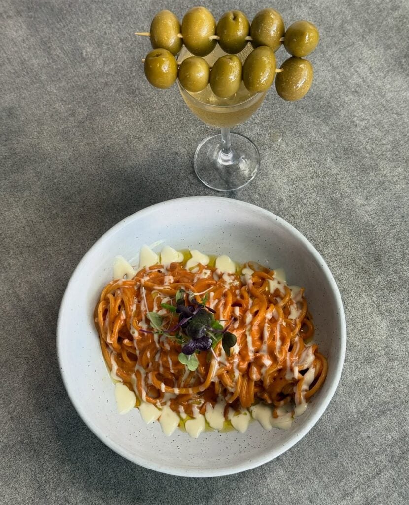 Vodka pasta with olive martini at Harry's Sydney Girl Dinner deal