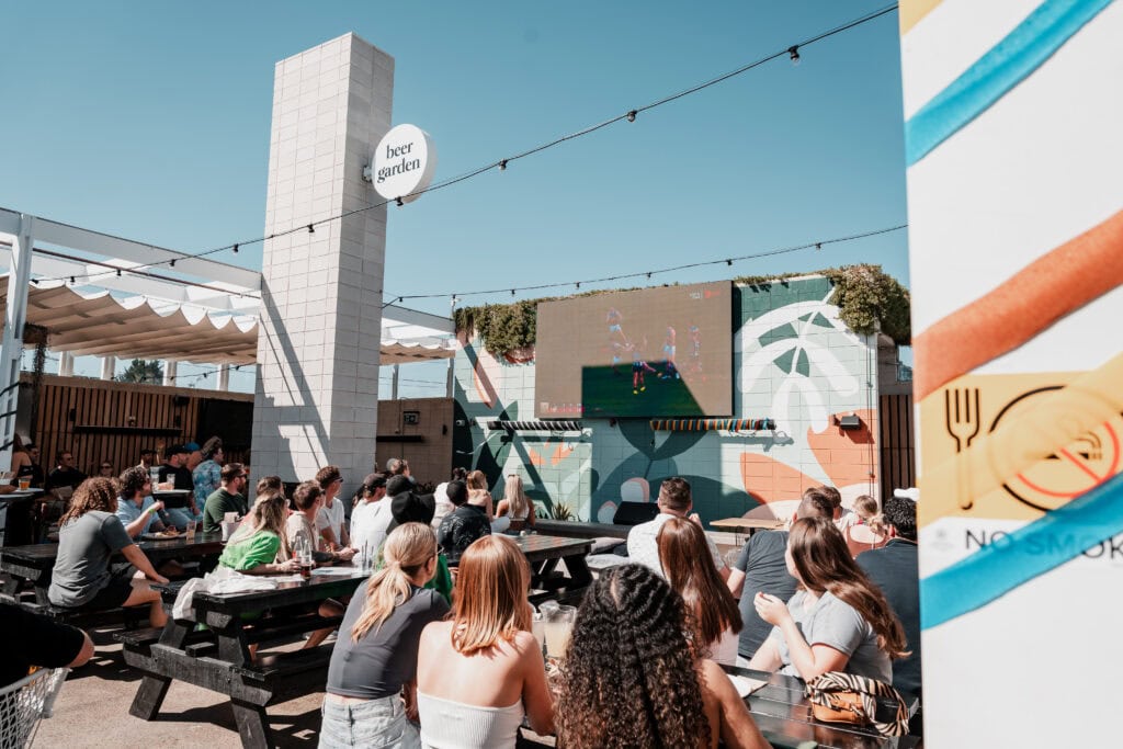 Beer garden at Brighton Metro Hotel in Adelaide.