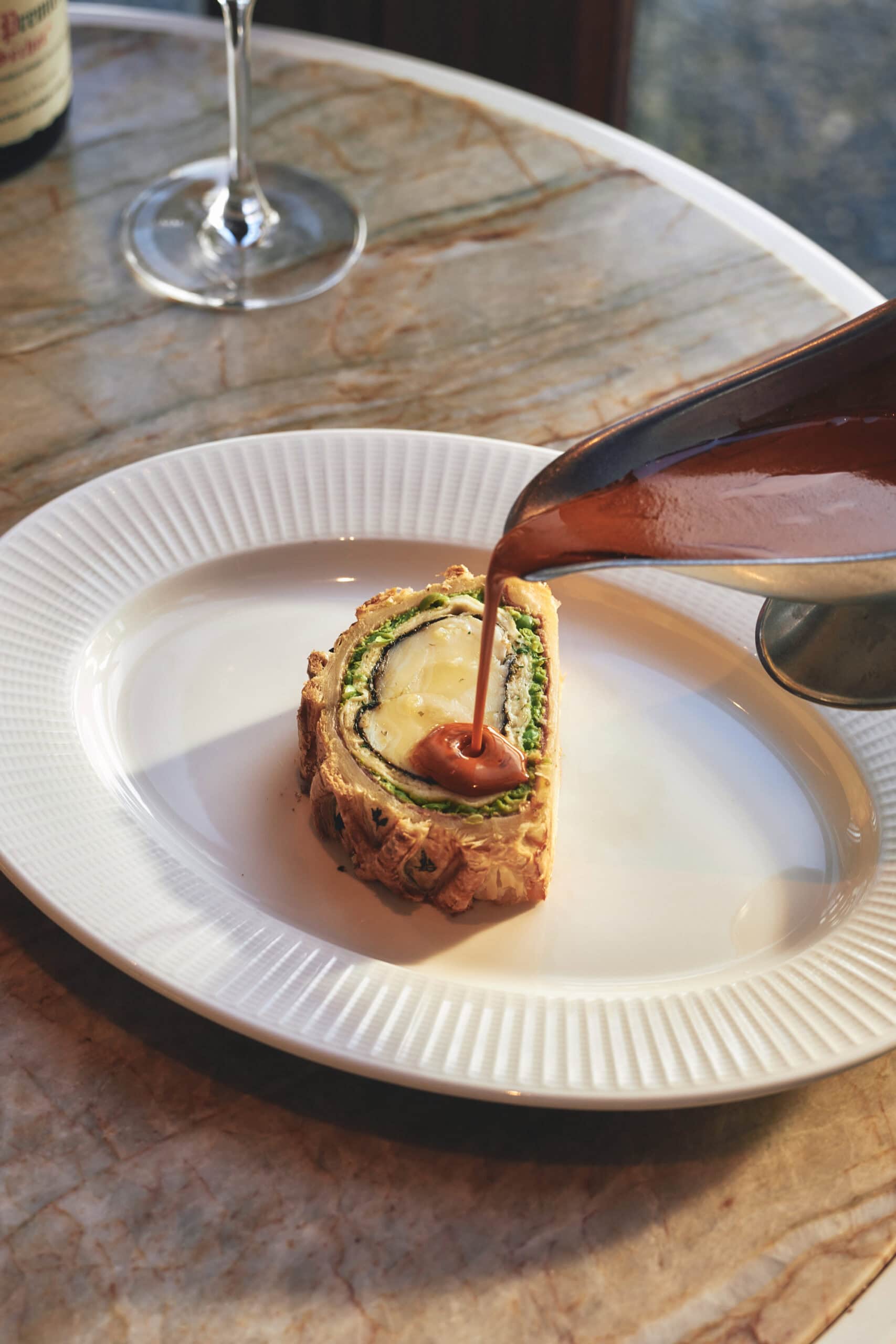 Lobster Wellington at Felons restaurant, Manly, Sydney.