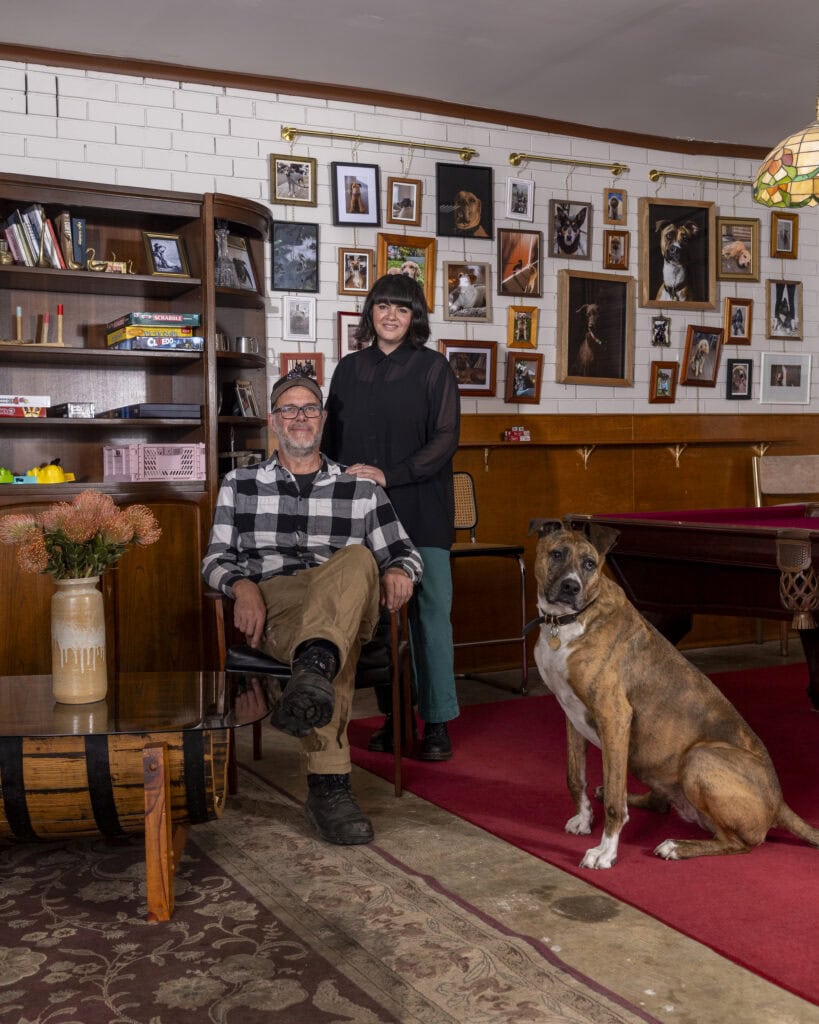 Gary Mills, Elika Rowell & Etta at Jamsheed, an urban winery and restaurant in Preston. 