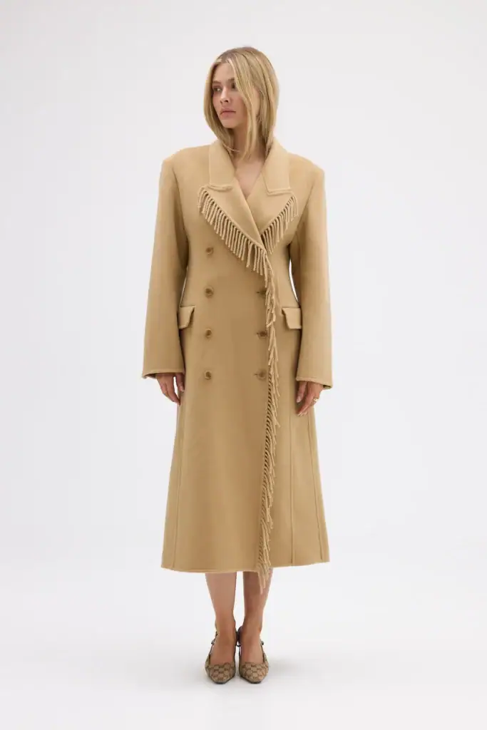 Bubish Kate Fringe Wool Coat - Walnut