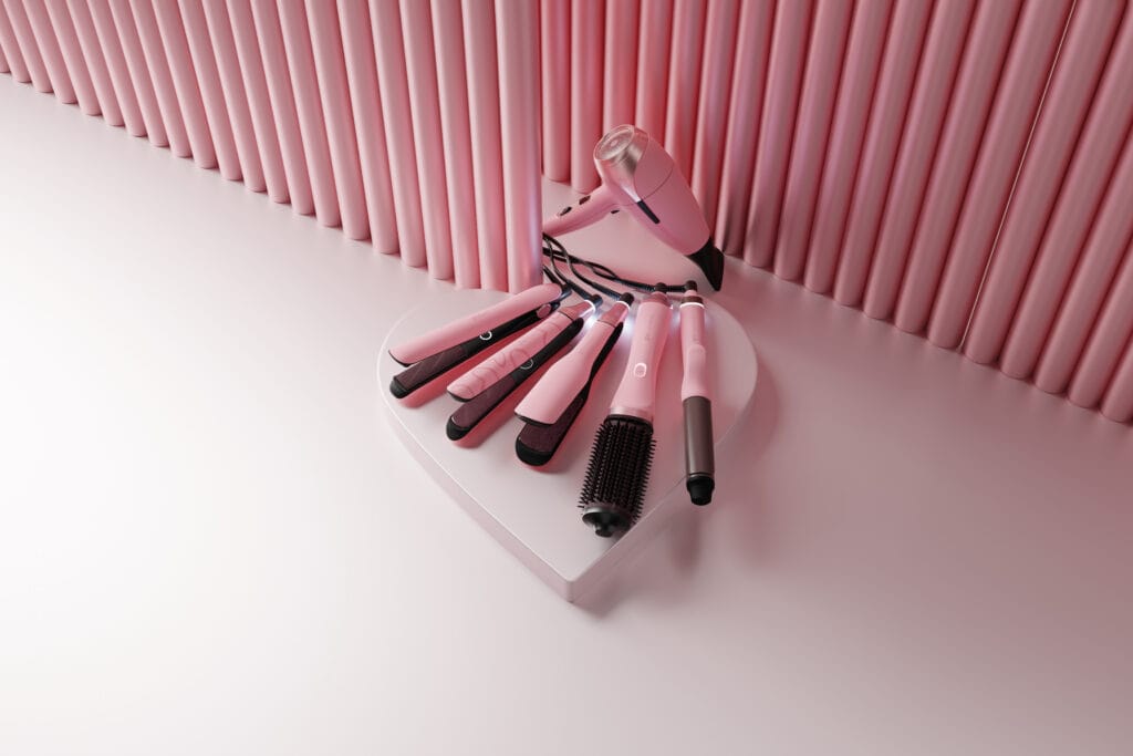 ghd Dusted Pink limited-edition hair tools collection supporting National Breast Cancer Foundation