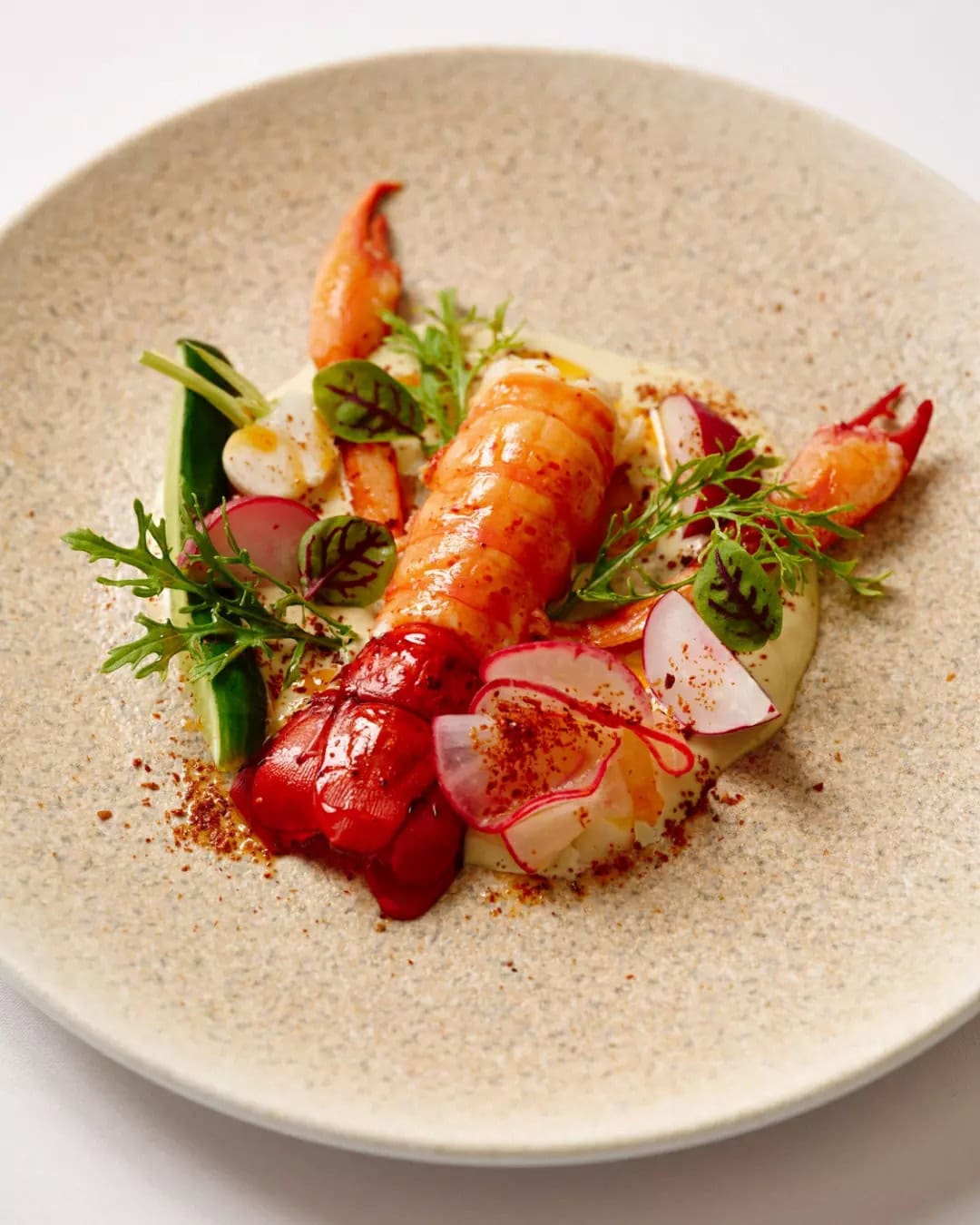 A perfectly plated langoustine at Catalina in Rose Bay.