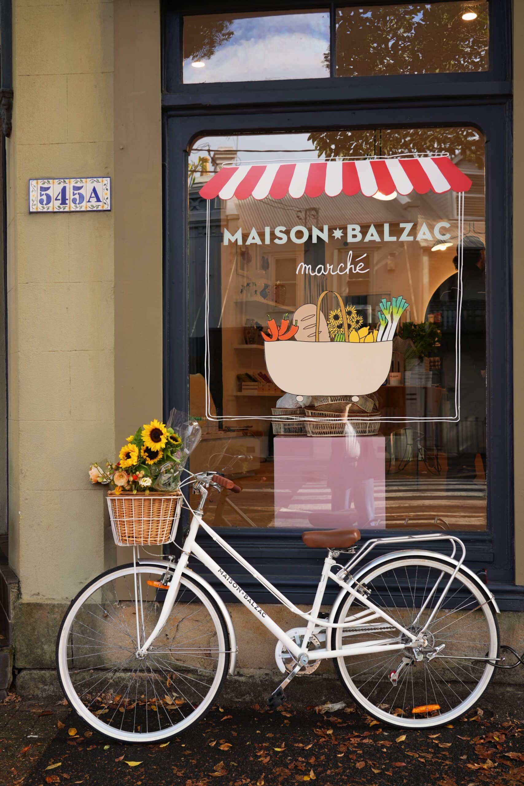 Store exterior with bicycle MB Marche Maison Balzac Surry Hills Sydney