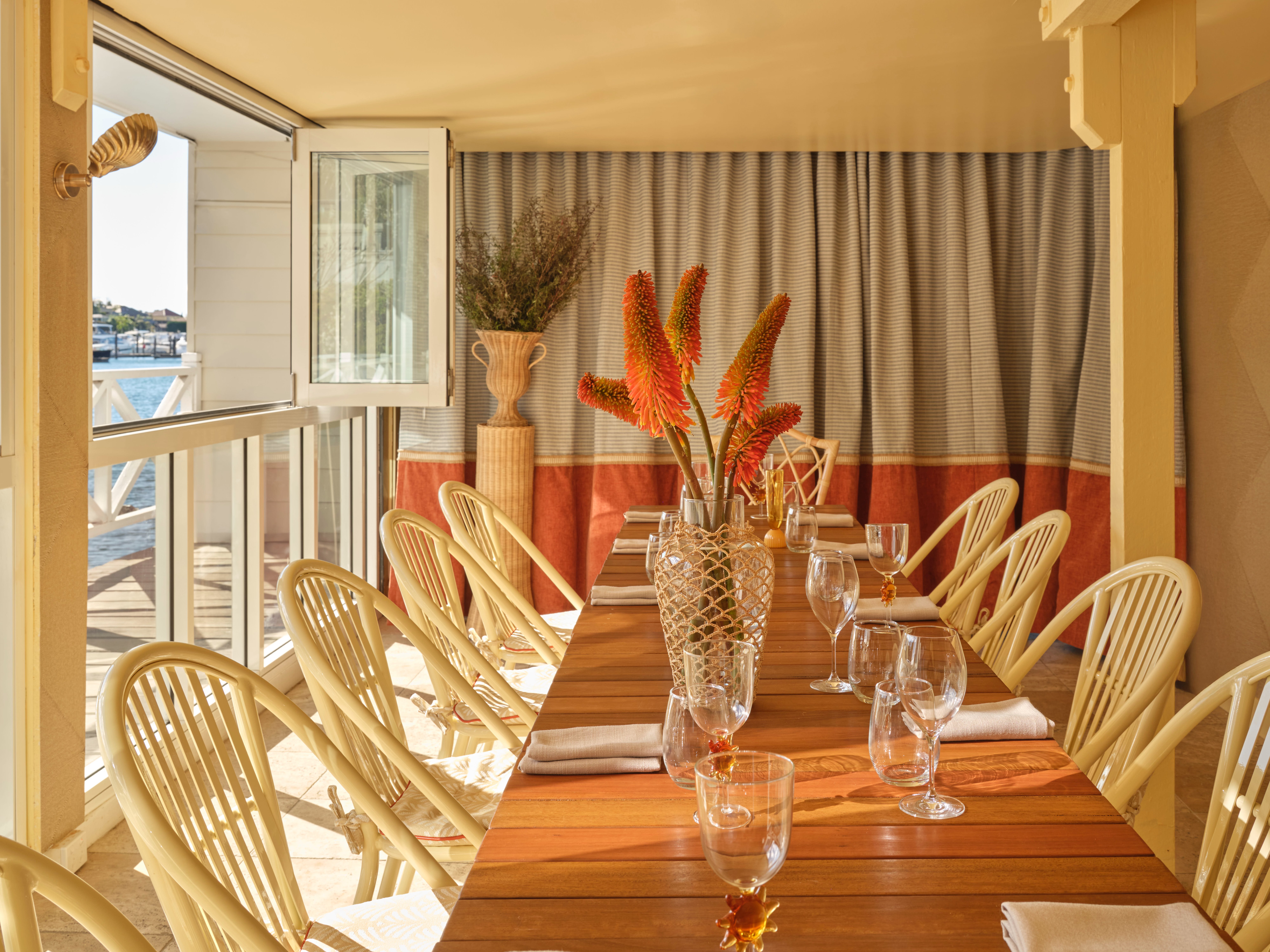Private dining room with harbour views at Ripples Rose Bay