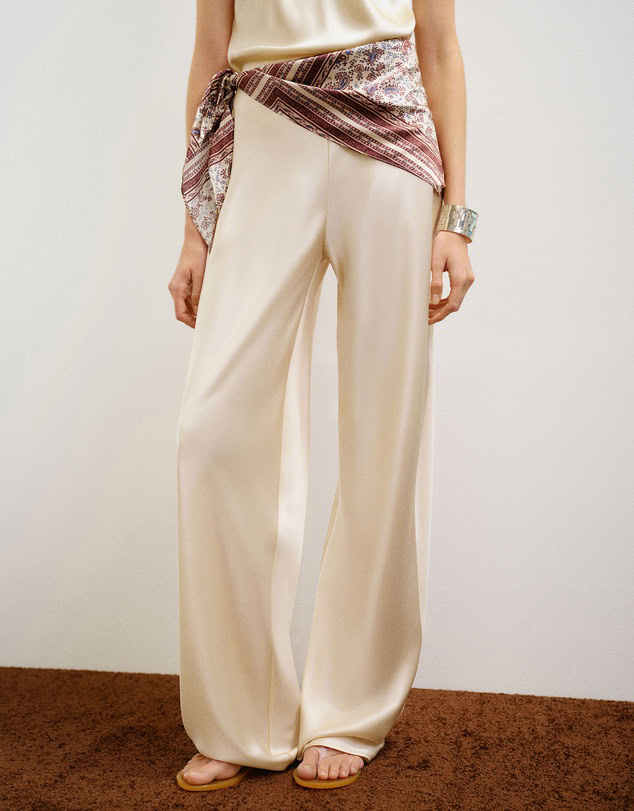 Reformation Gale Satin Mid Rise Bias Pants
