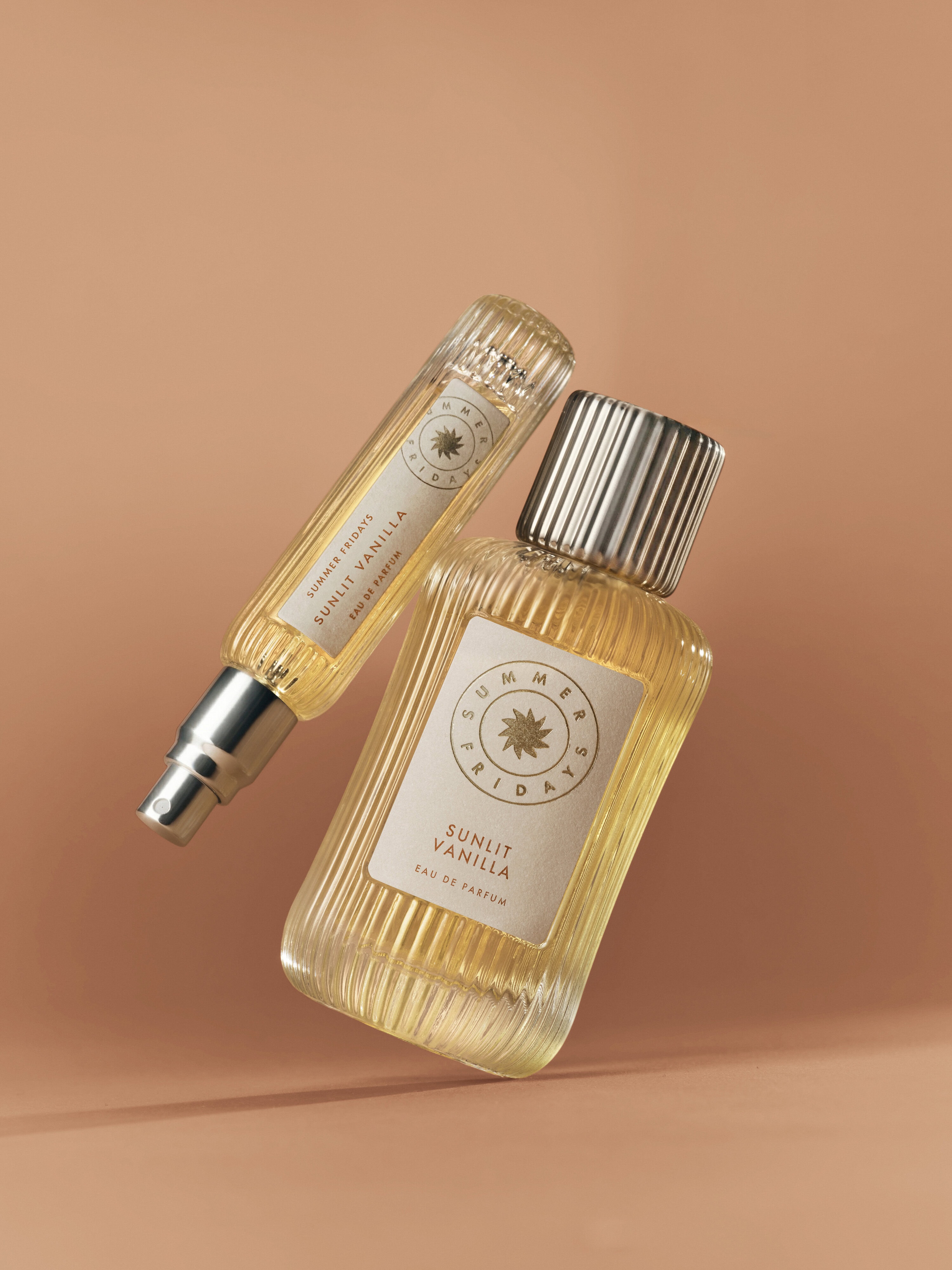 Summer Fridays Sunlit Vanilla EDP full size and mini duo product shot