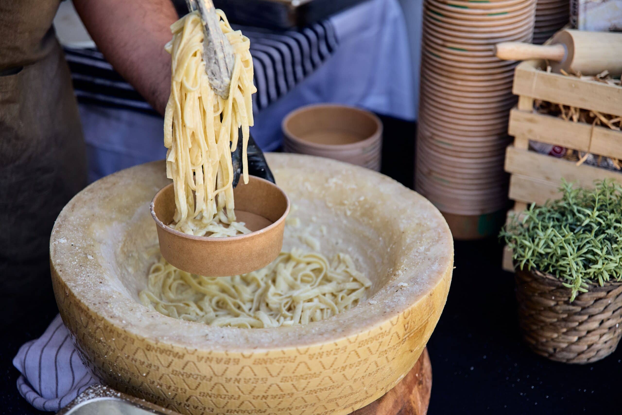 Cheese pasta at CheeseFest in Adelaide.