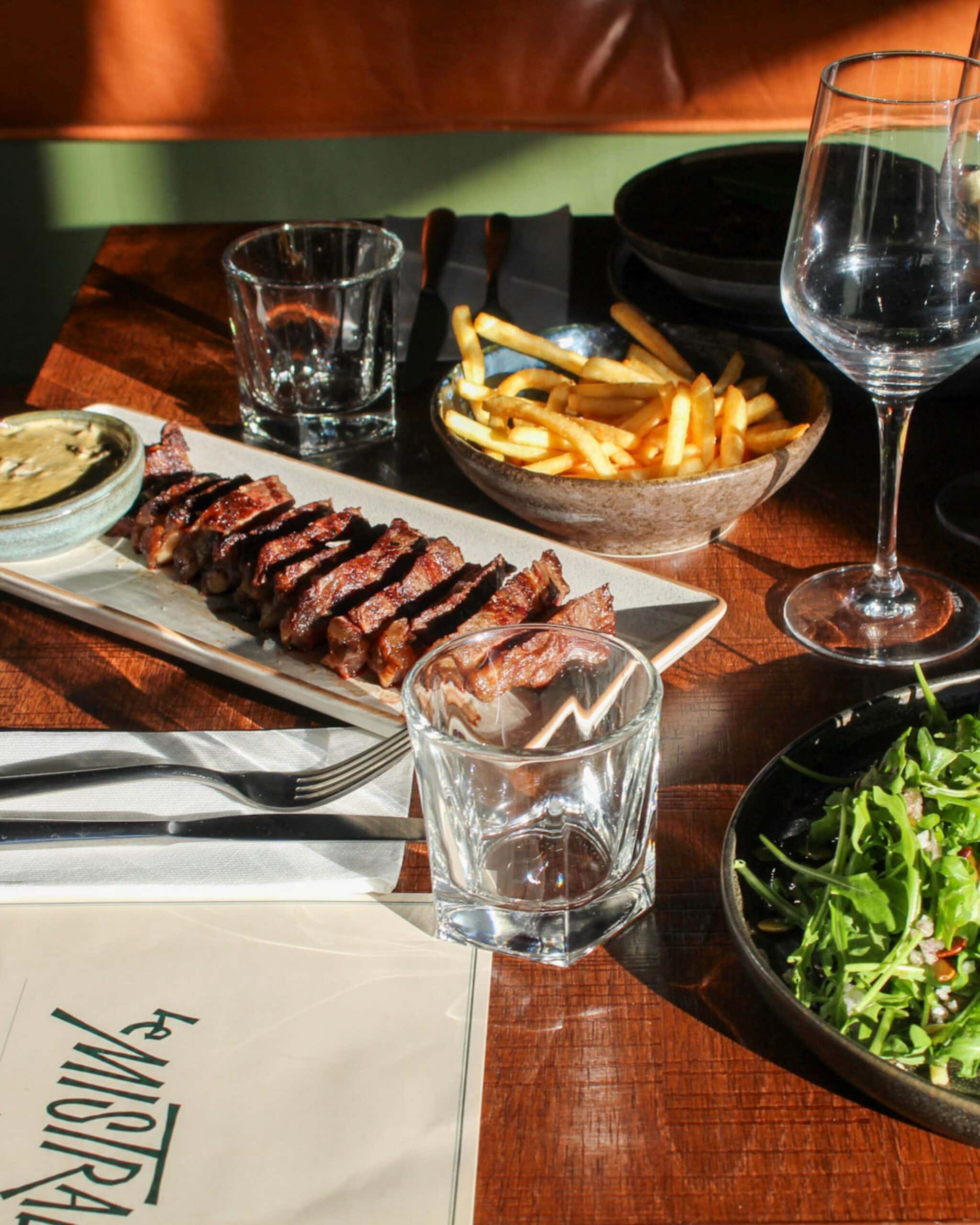 Steak frites at Le Mistral in Adelaide.
