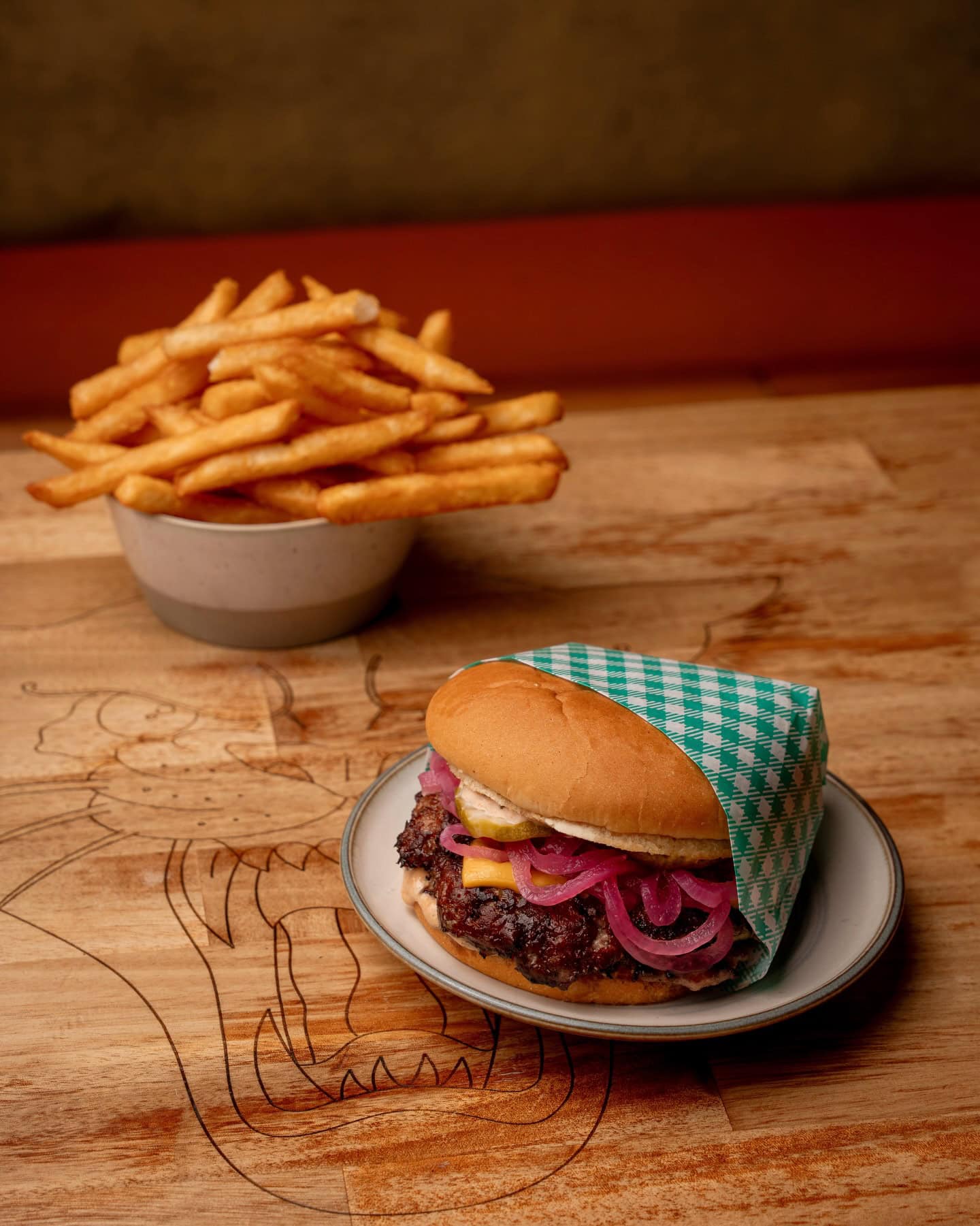 Burger and fries from Good Burger in Adelaide.